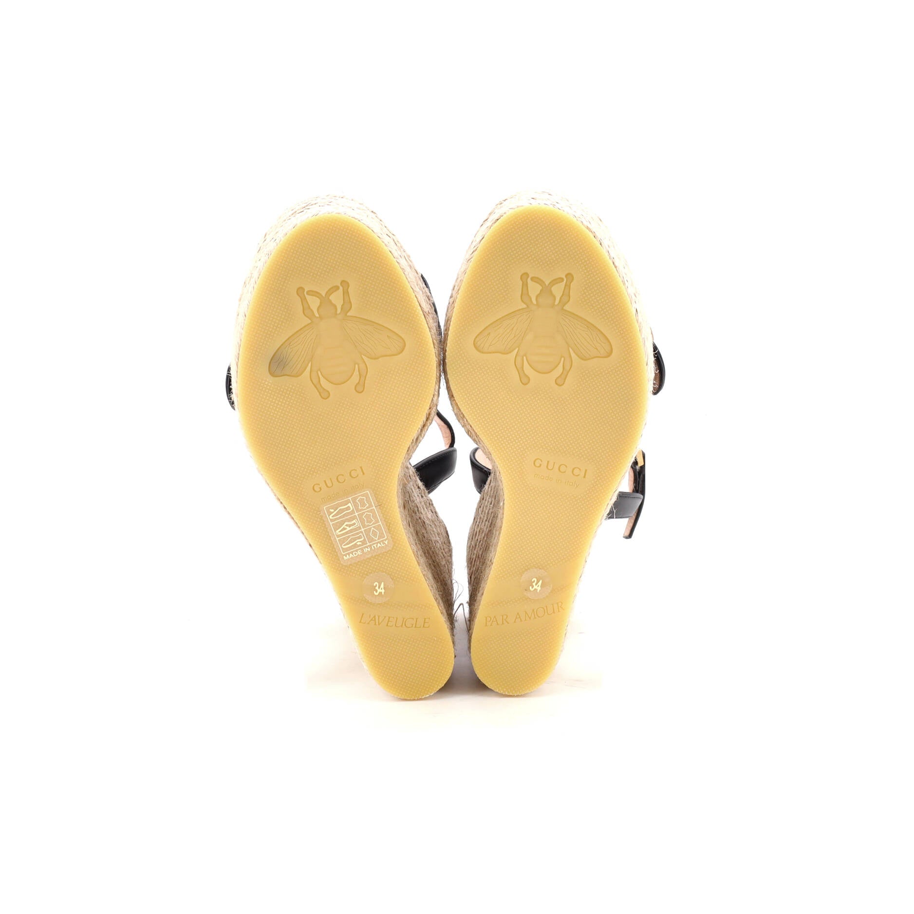 Women's GG Marmont Wedge Espadrille Sandals Leather