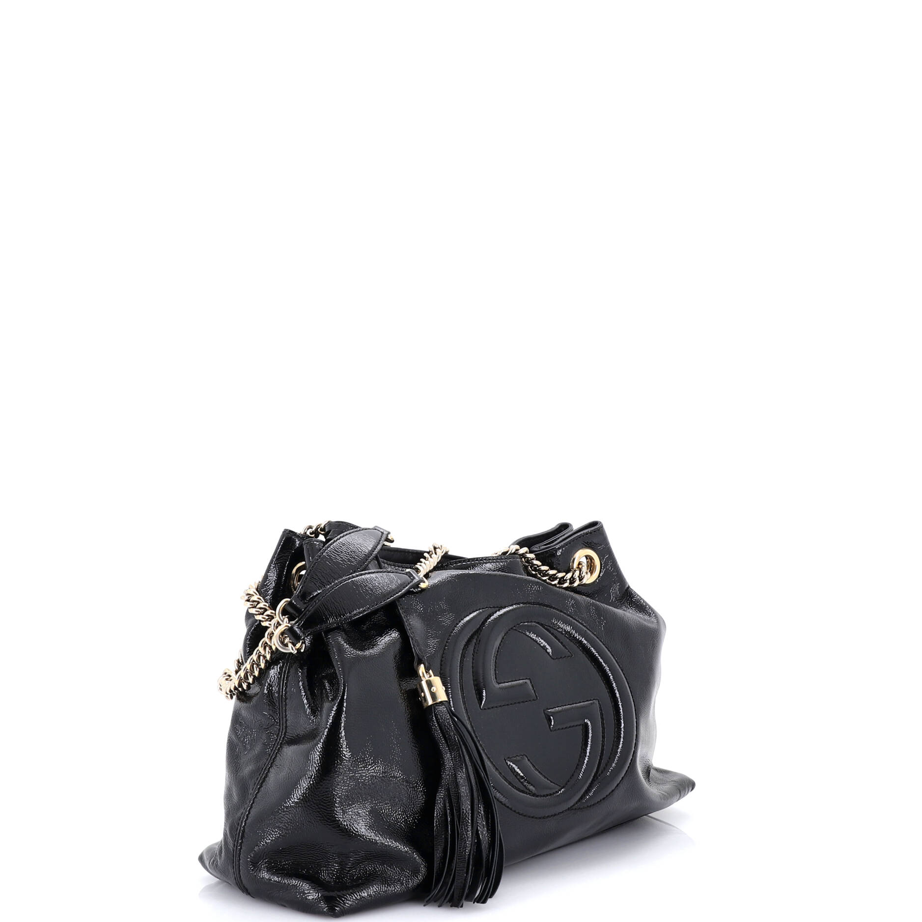 Soho Chain Strap Shoulder Bag Patent Medium
