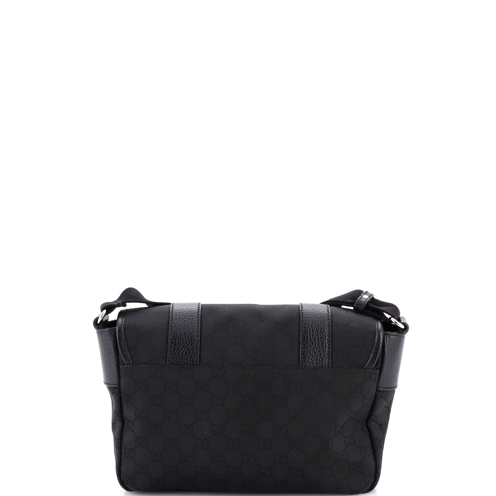Double Belt Flap Messenger GG Canvas with Perforated Leather Medium