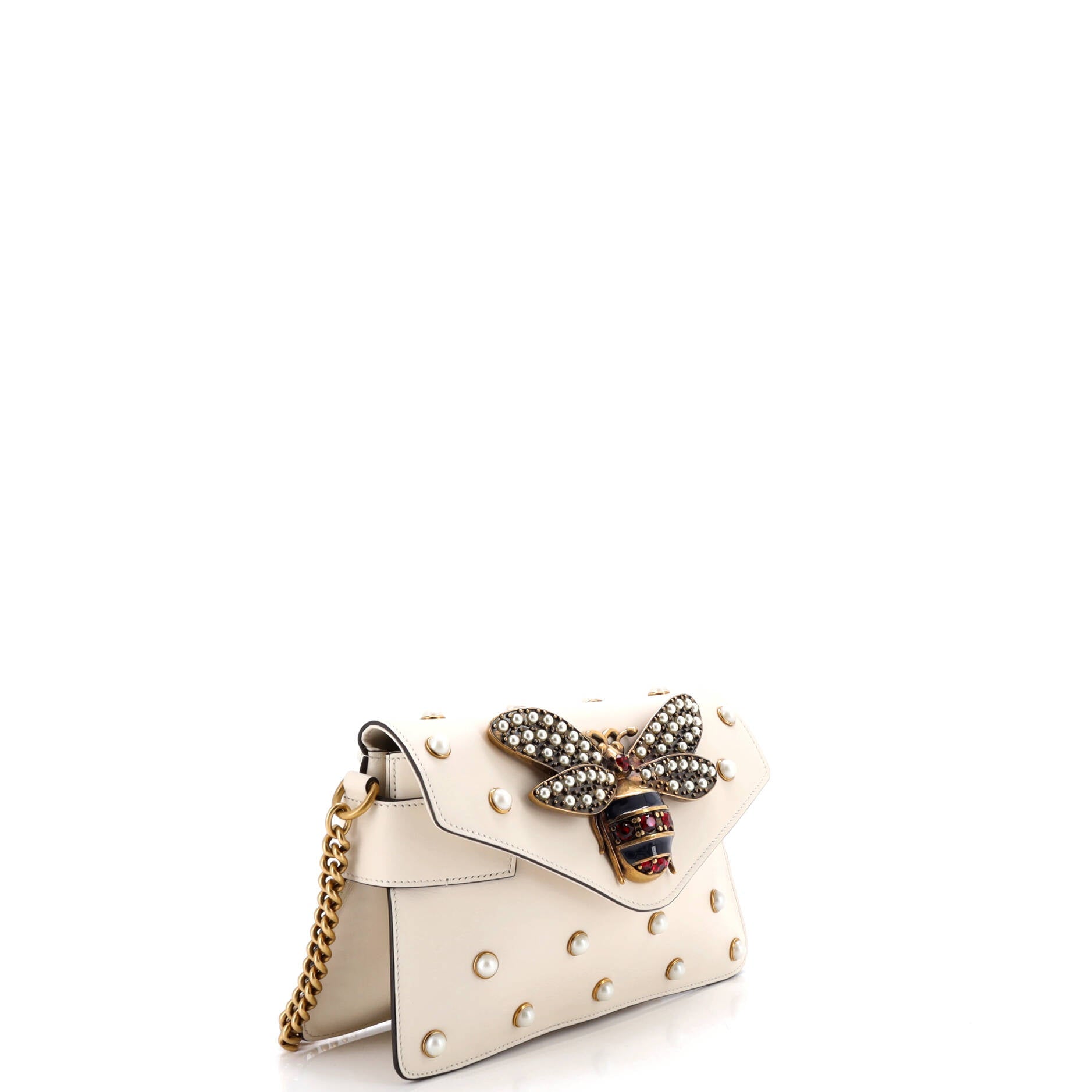 Broadway Pearly Bee Shoulder Bag Embellished Leather Mini