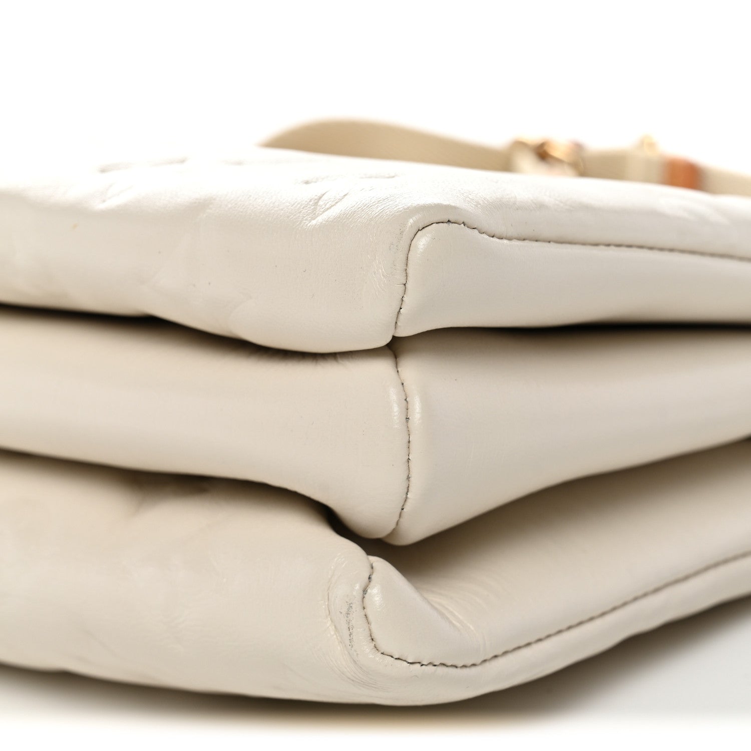Lambskin Embossed Monogram Coussin PM Cream