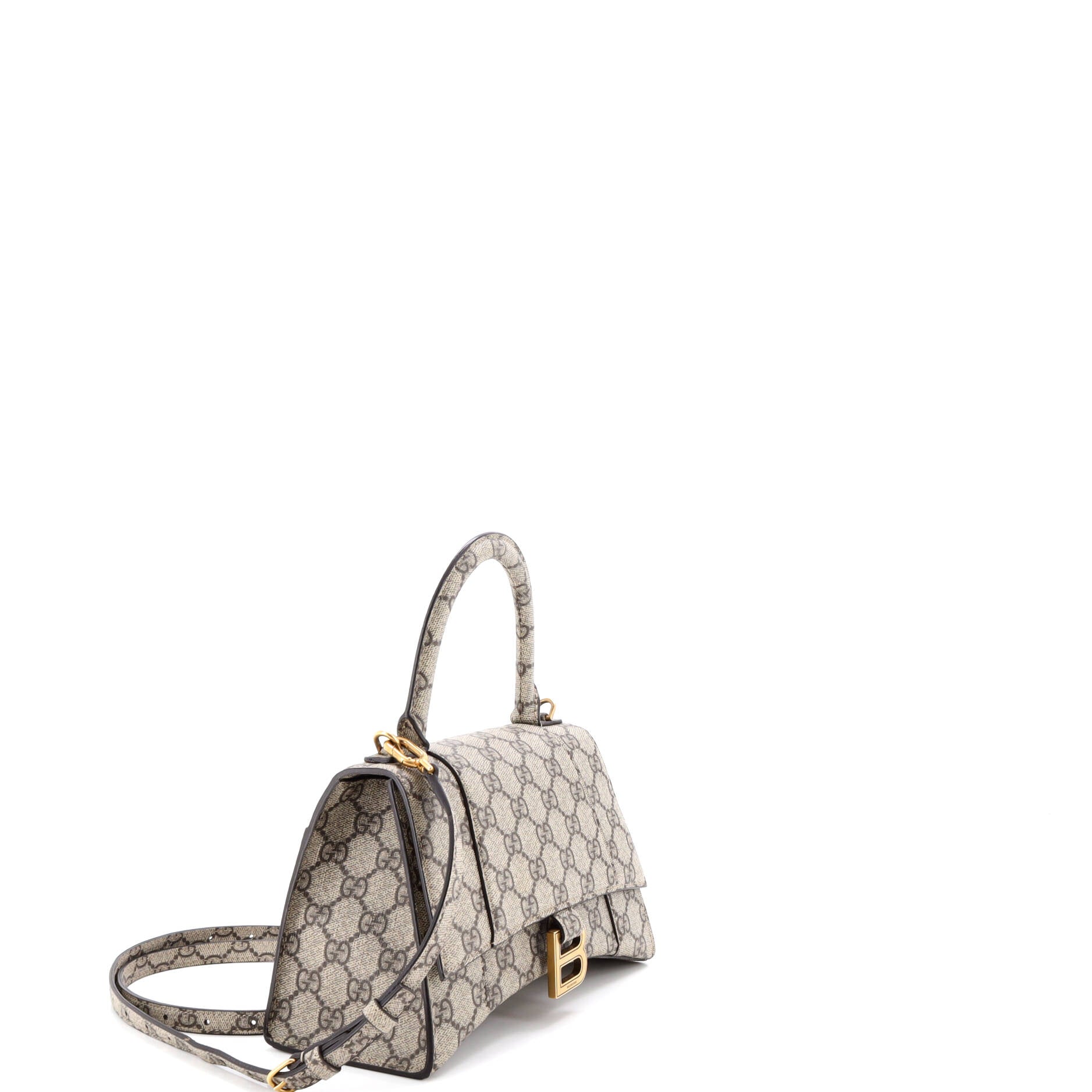 x Balenciaga The Hacker Project Hourglass Top Handle Bag GG Coated Canvas Small