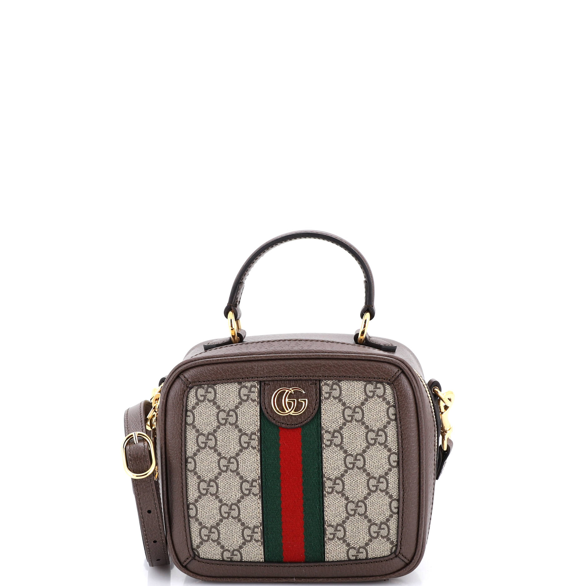 Ophidia Zip Around Top Handle Bag GG Coated Canvas with Leather Mini