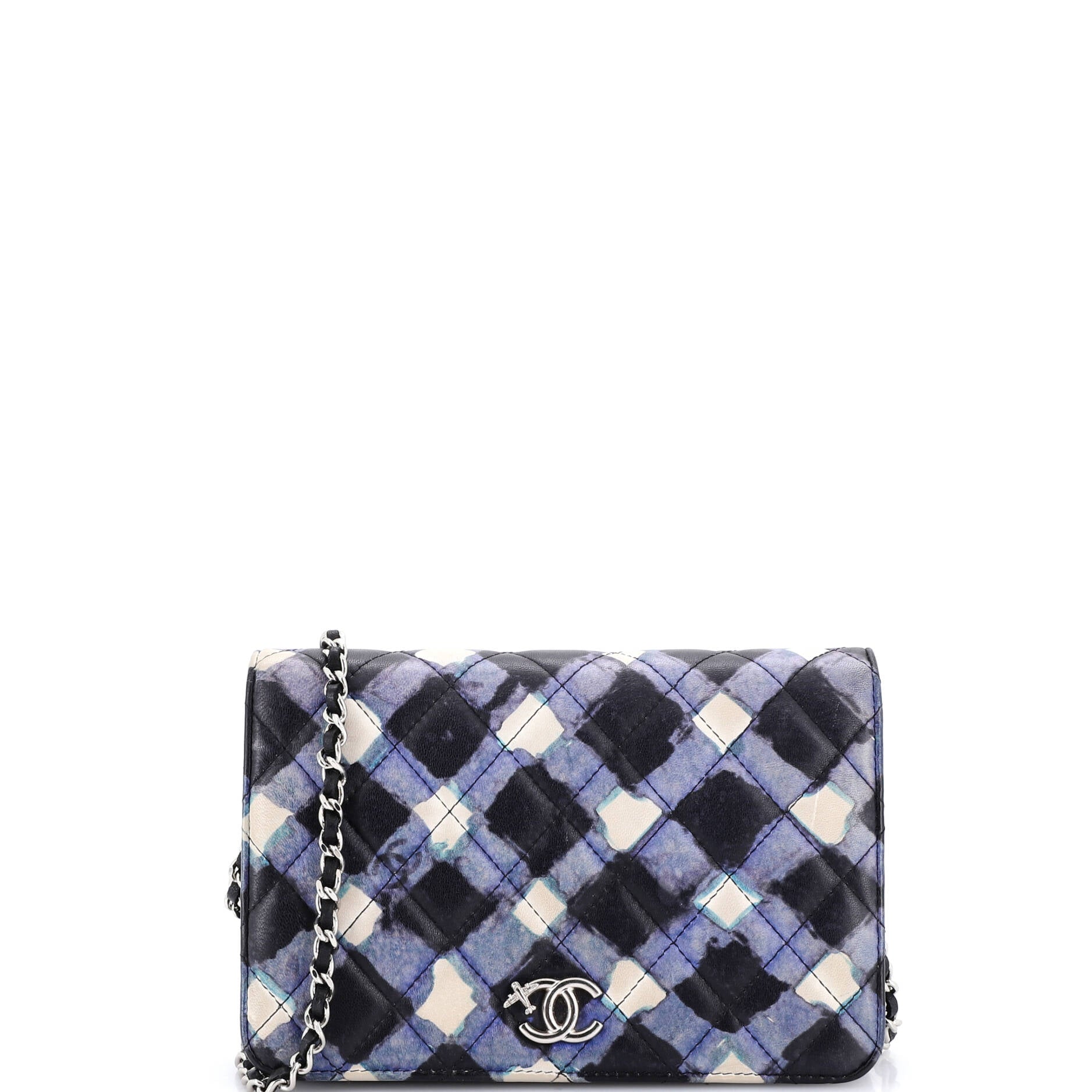 Airlines Wallet on Chain Quilted Printed Leather