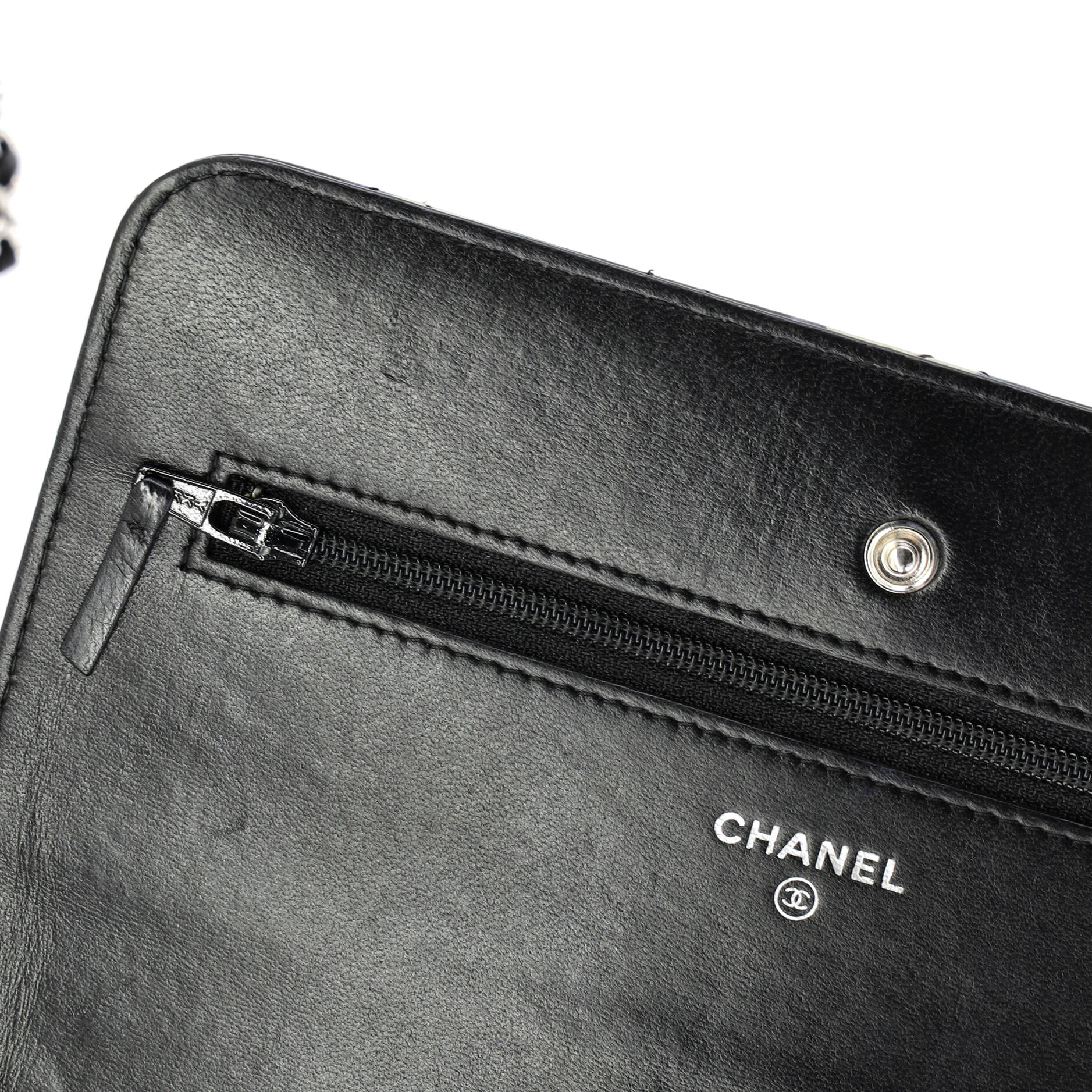 Airlines Wallet on Chain Quilted Printed Leather