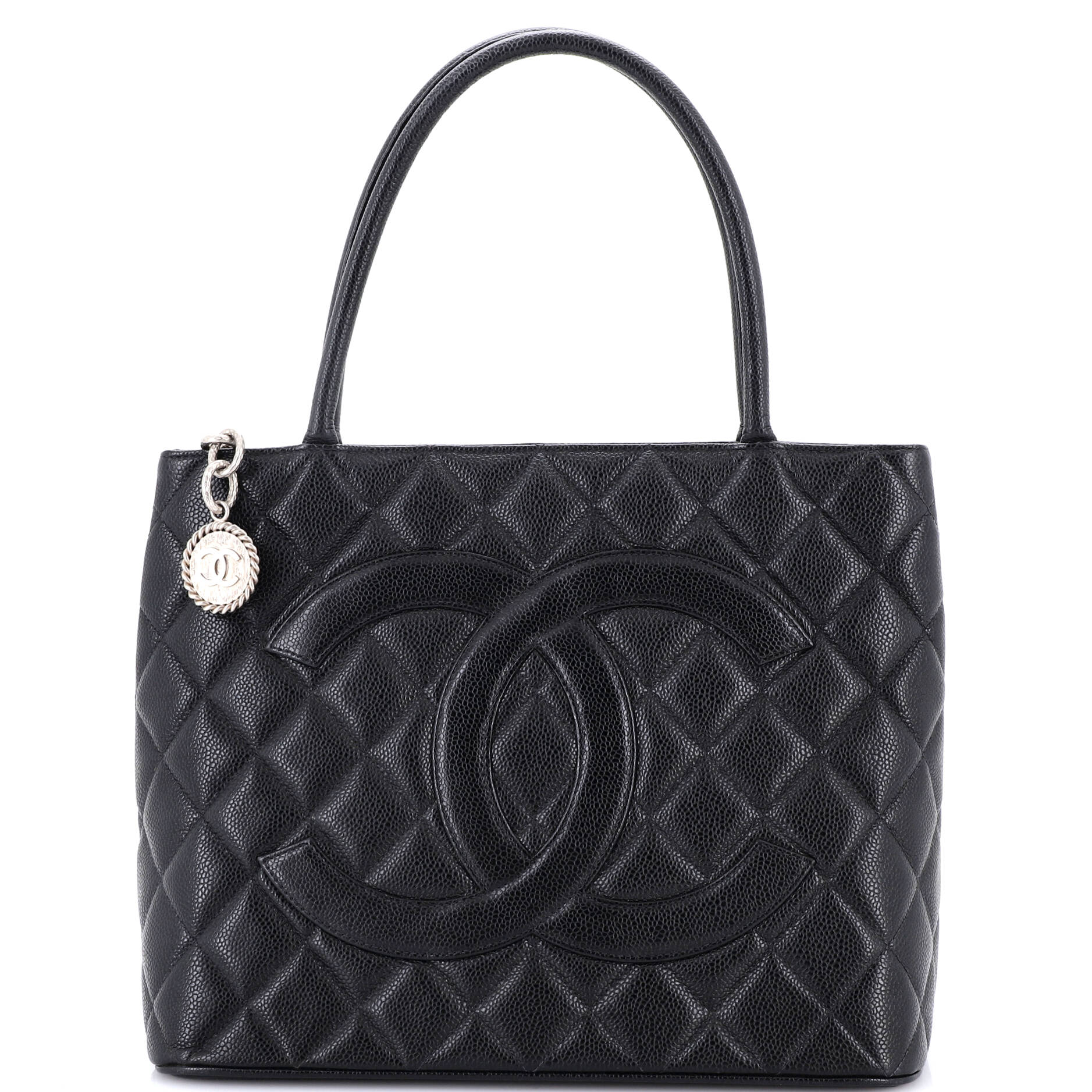Medallion Tote Quilted Caviar
