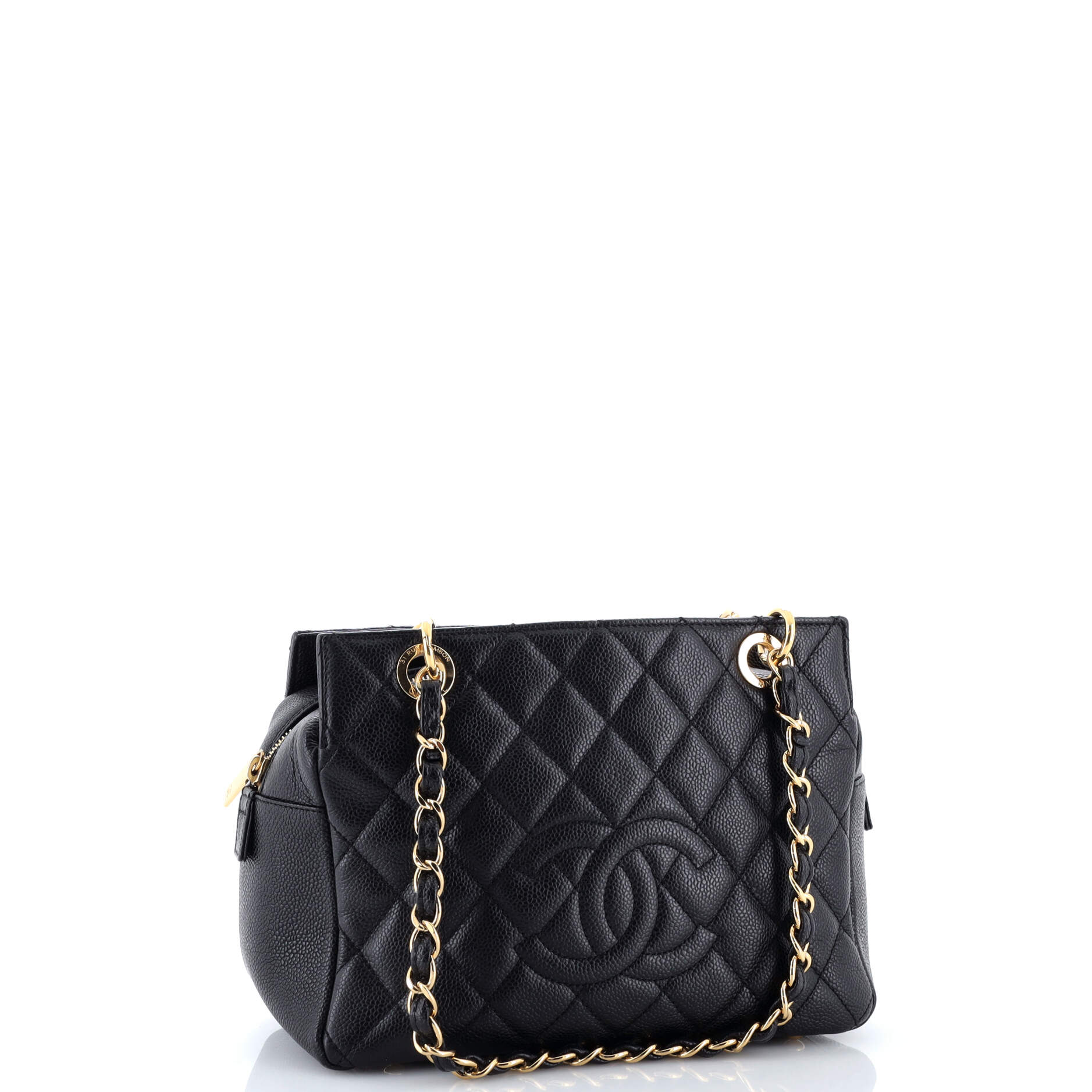 Petite Timeless Tote Quilted Caviar