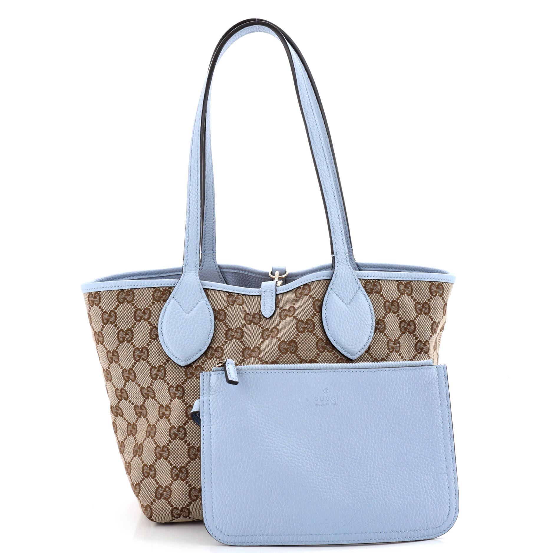 Reversible Totissima Shopping Tote Leather and GG Canvas Small