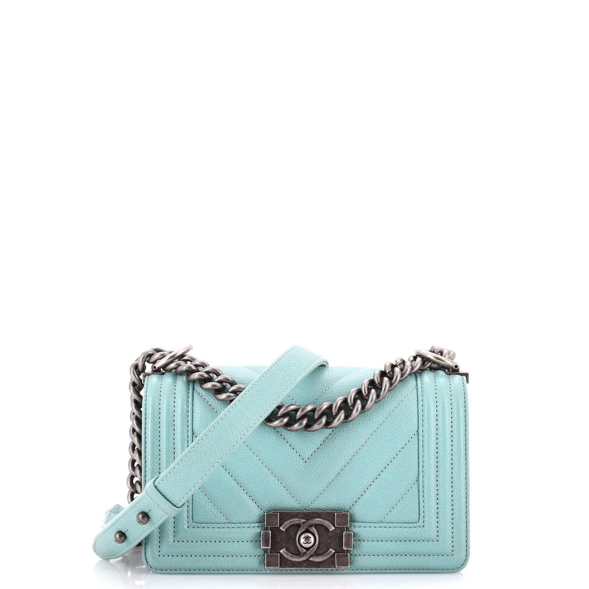 Boy Flap Bag Chevron Caviar Small