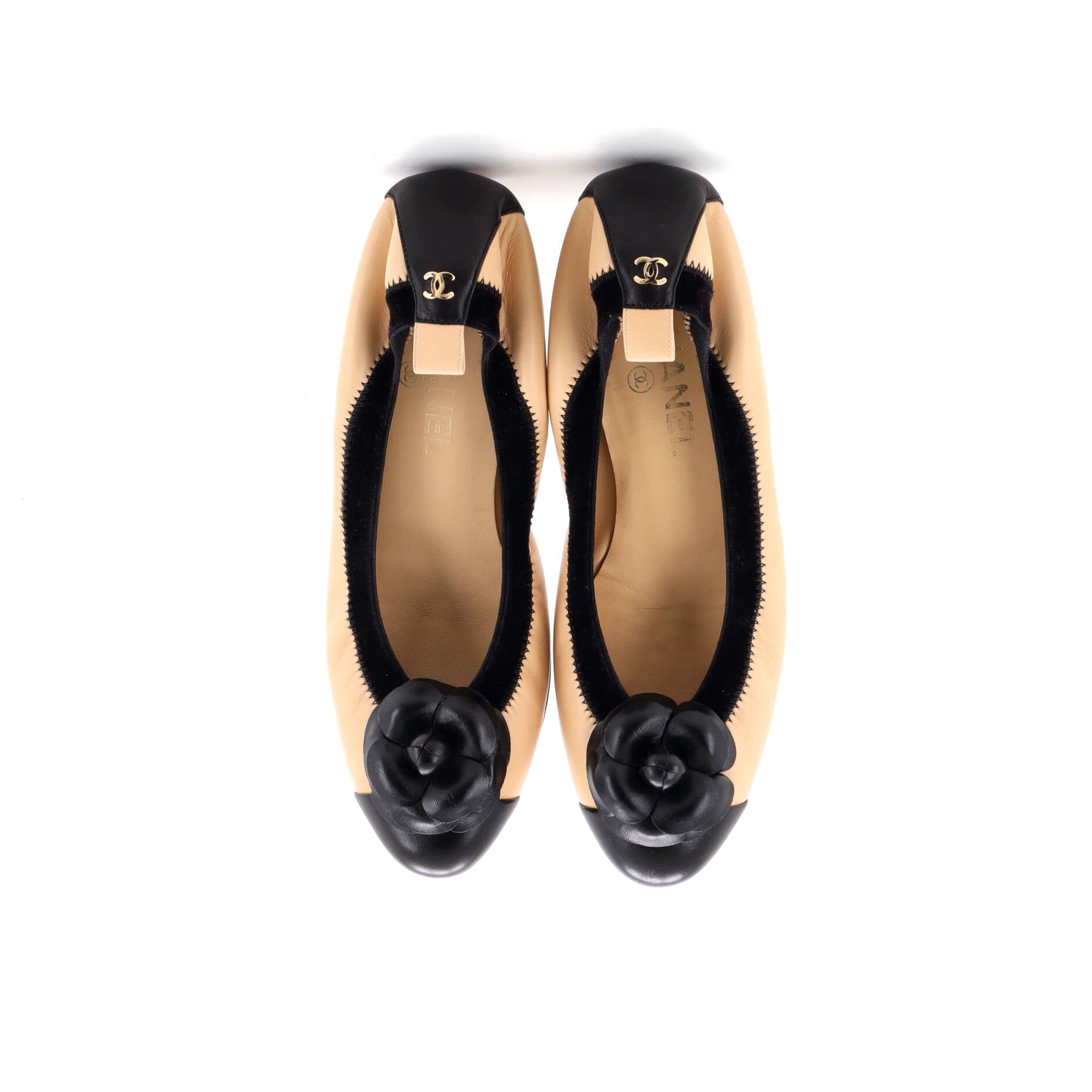 Women's Camellia Ballerina Flats Leather with Velvet