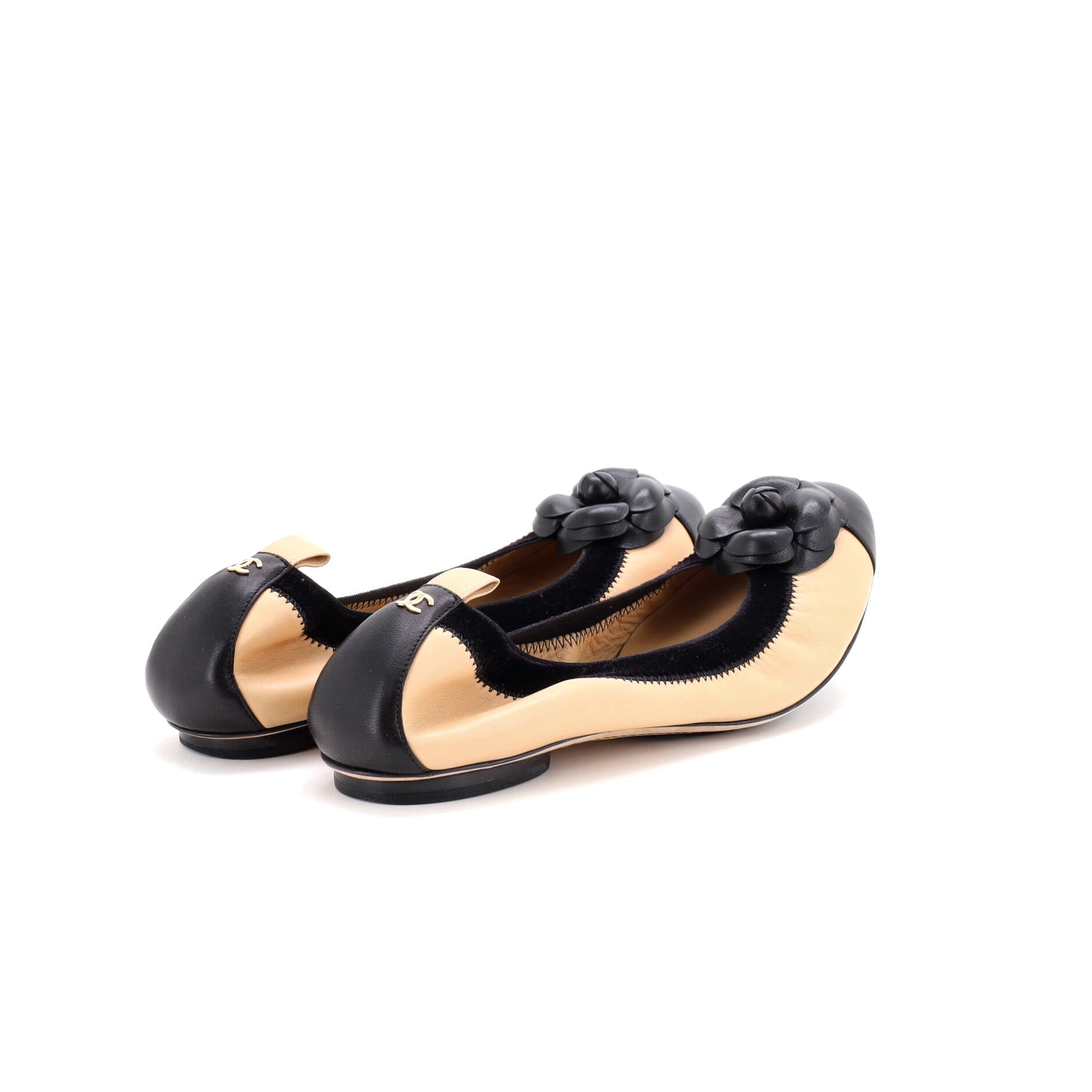 Women's Camellia Ballerina Flats Leather with Velvet