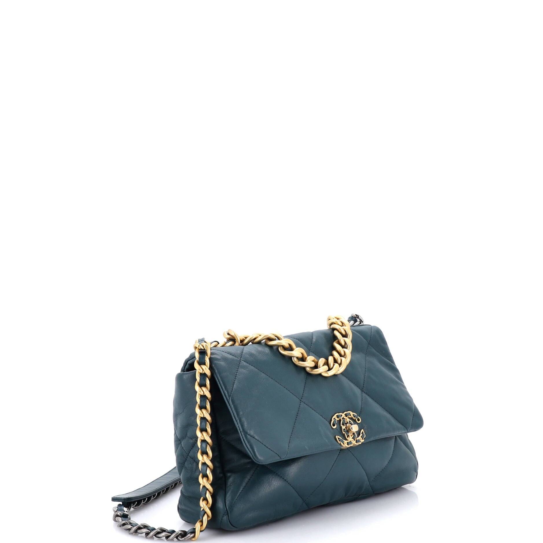 19 Flap Bag Quilted Leather Large