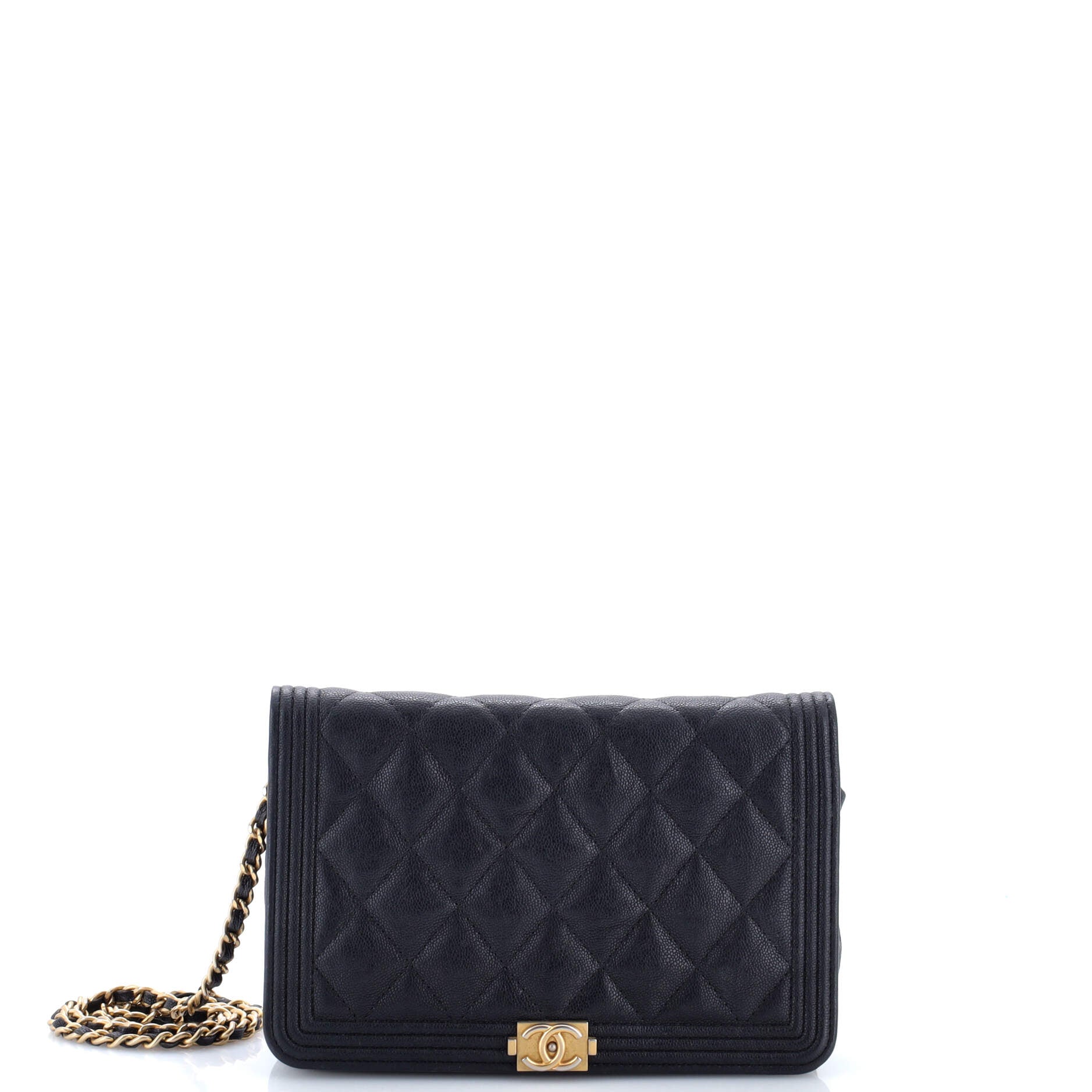 Boy Wallet on Chain Quilted Caviar