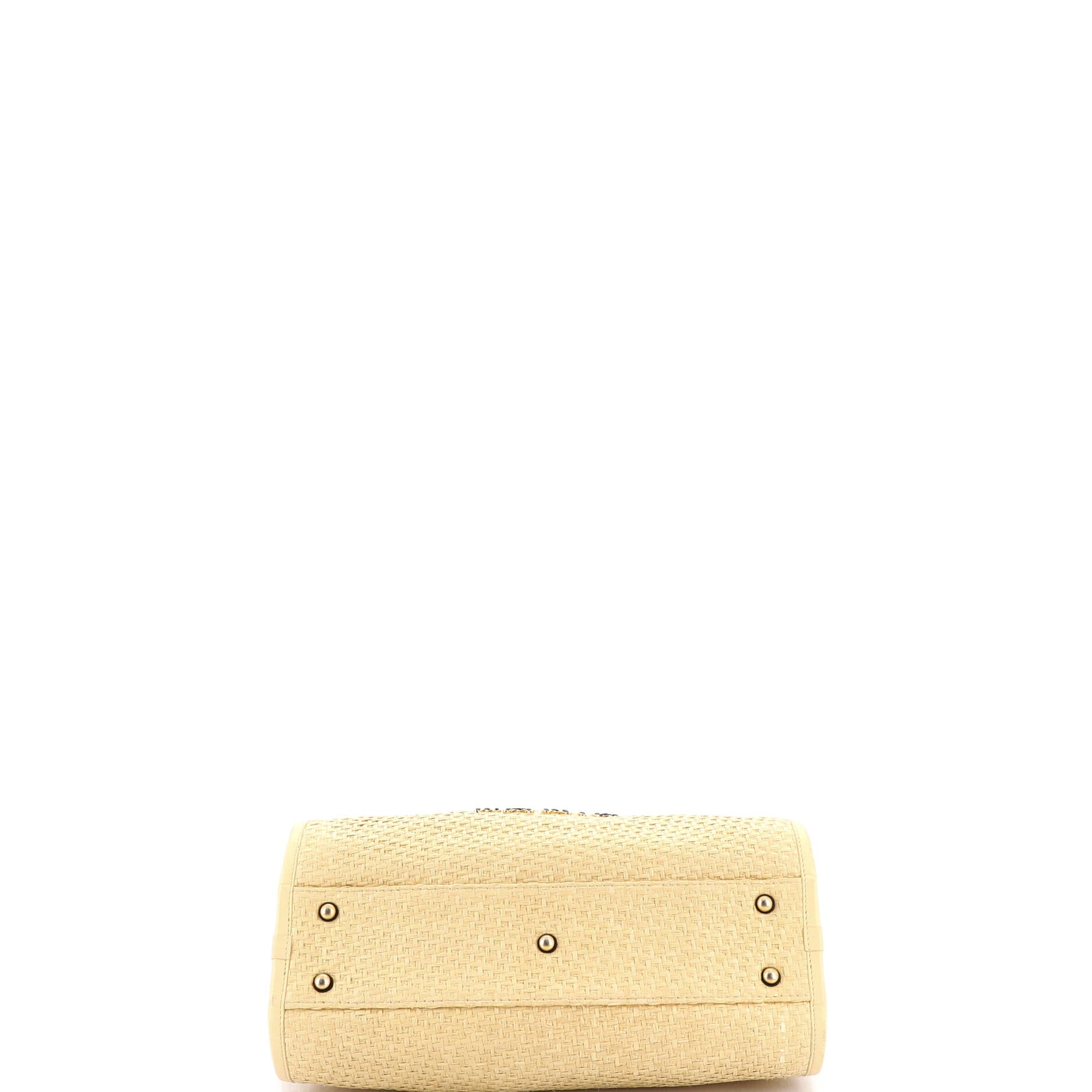 Deauville Tote Straw with Chain Detail Small