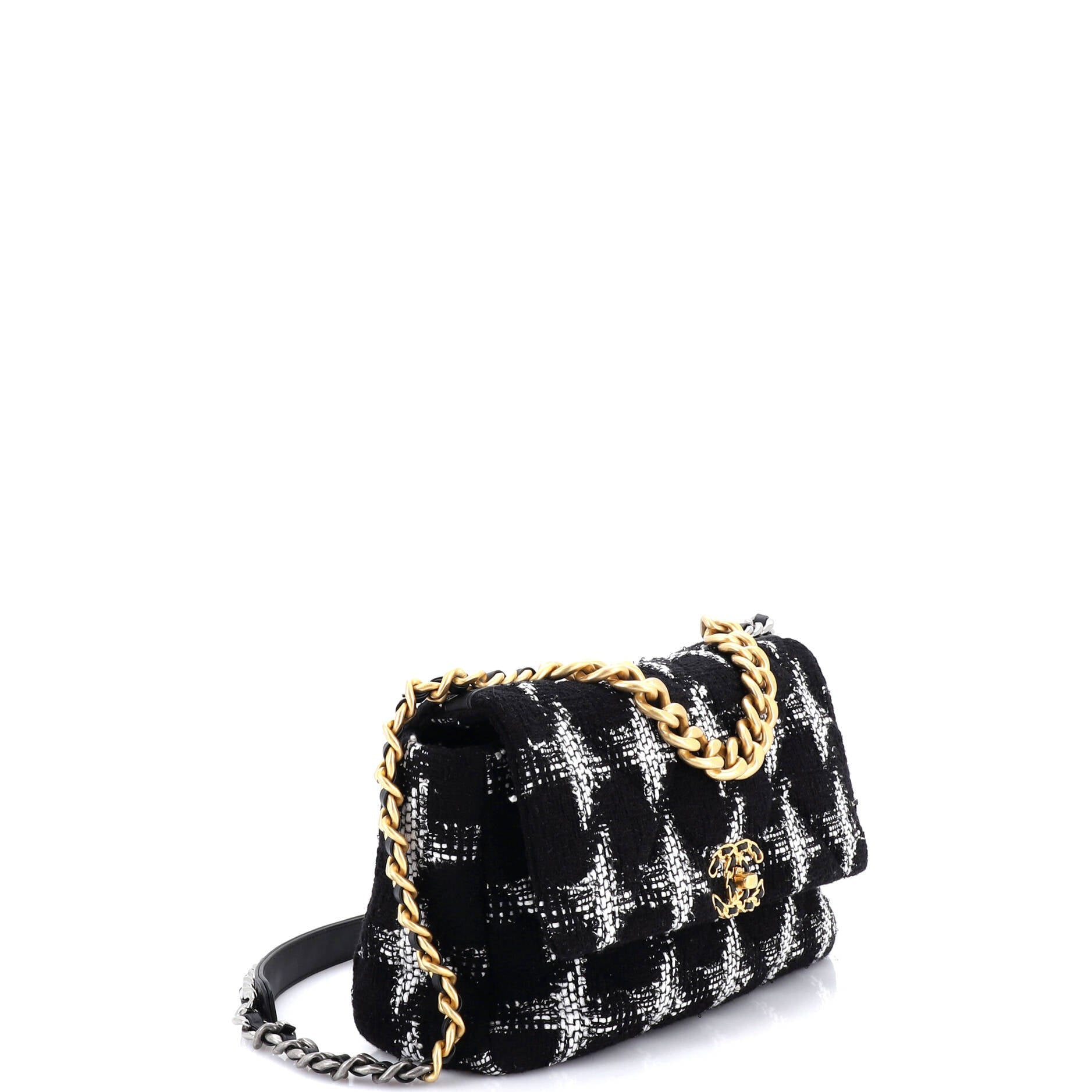 19 Flap Bag Quilted Tweed Large