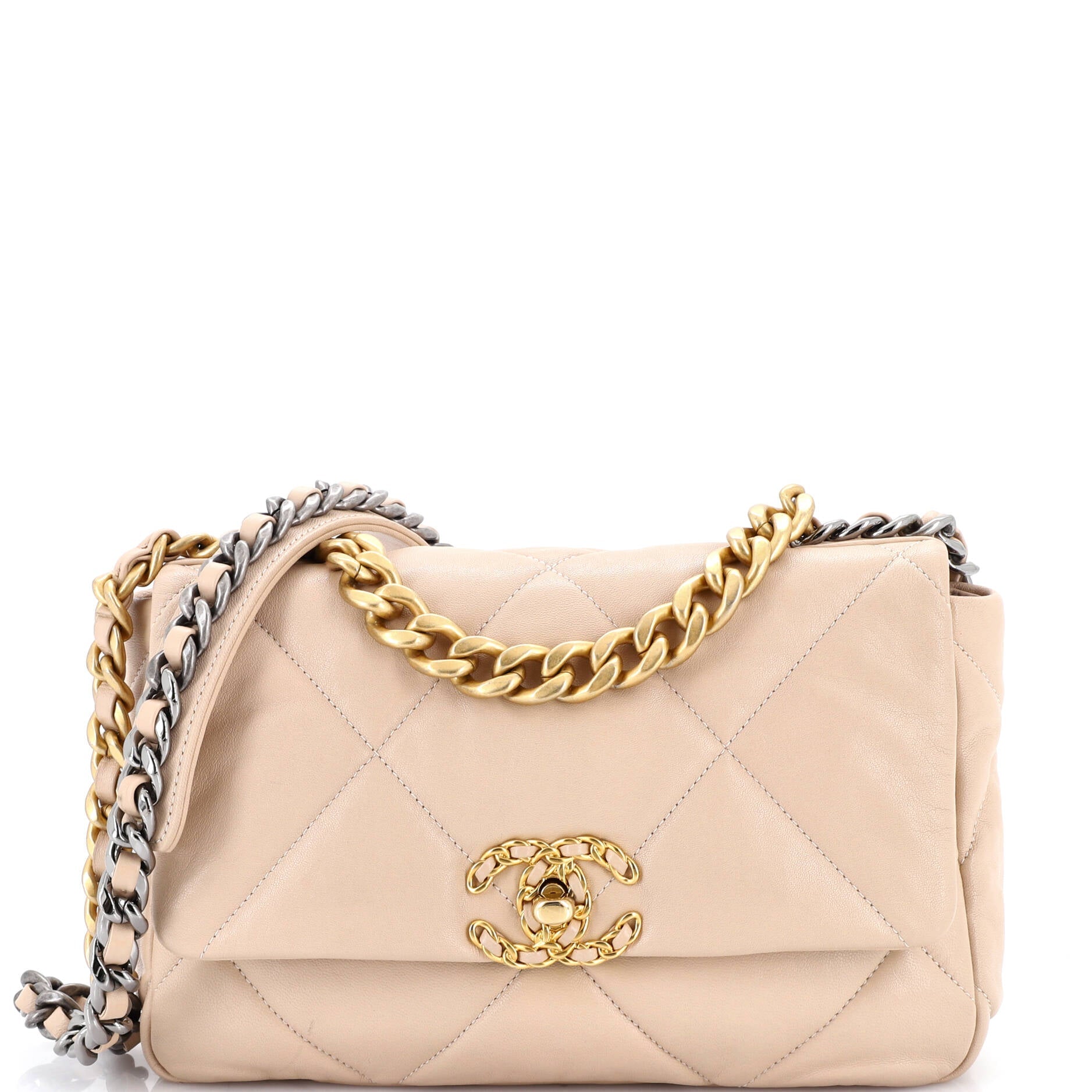 19 Flap Bag Quilted Leather Medium