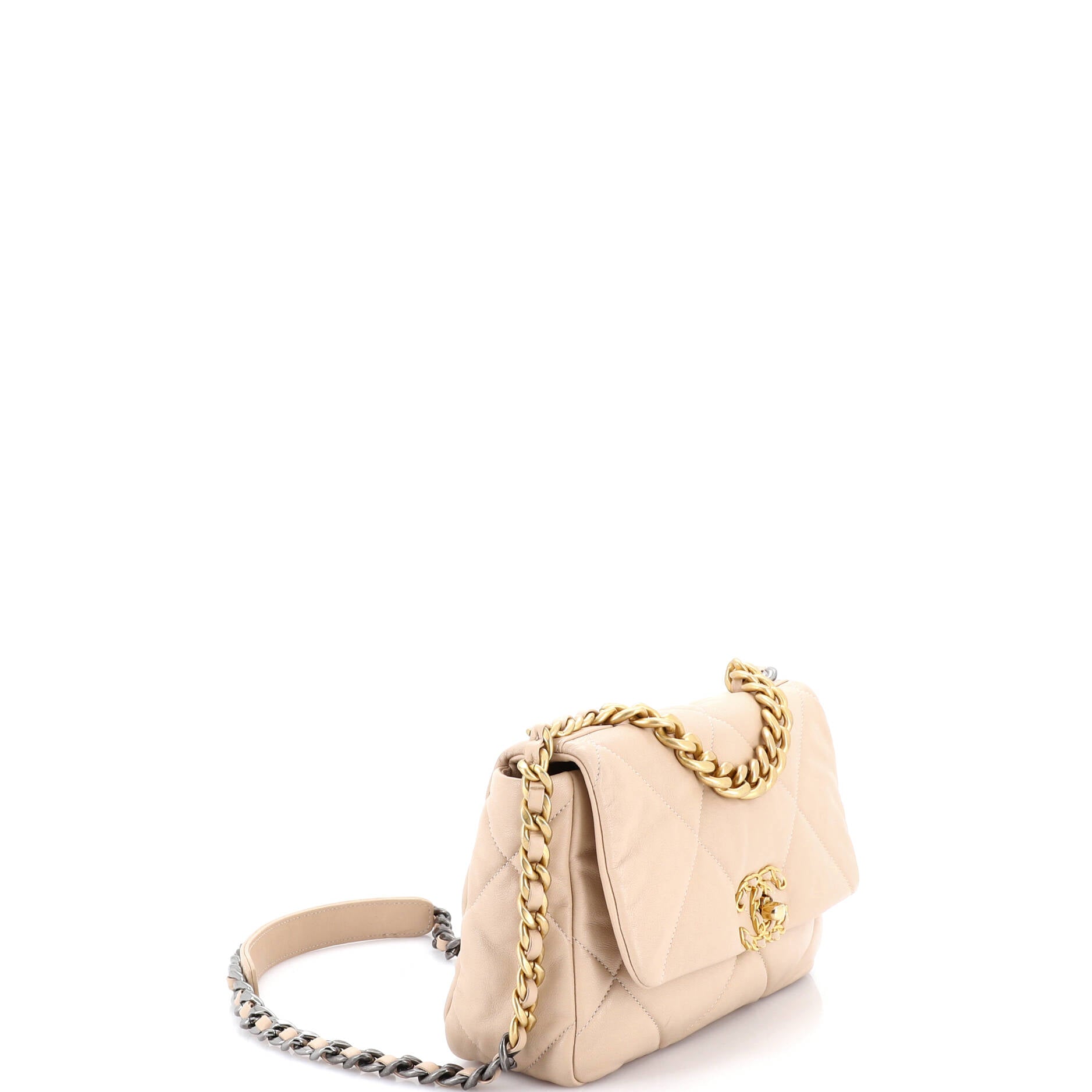 19 Flap Bag Quilted Leather Medium