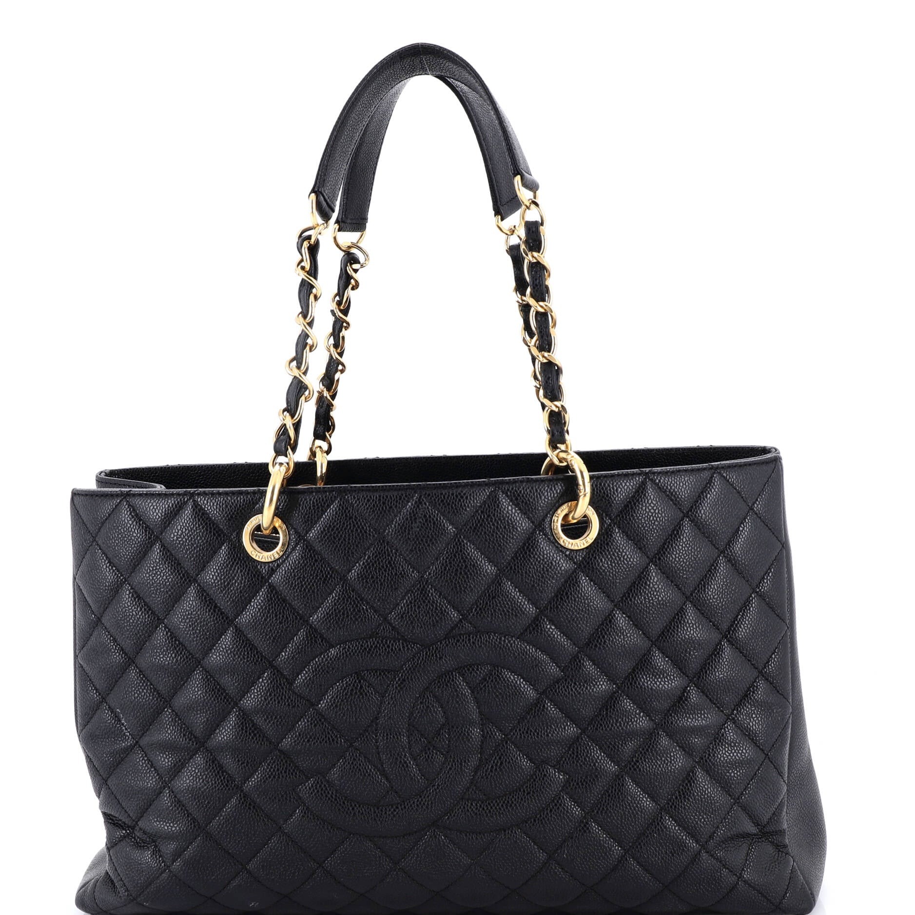 Grand Shopping Tote Quilted Caviar XL
