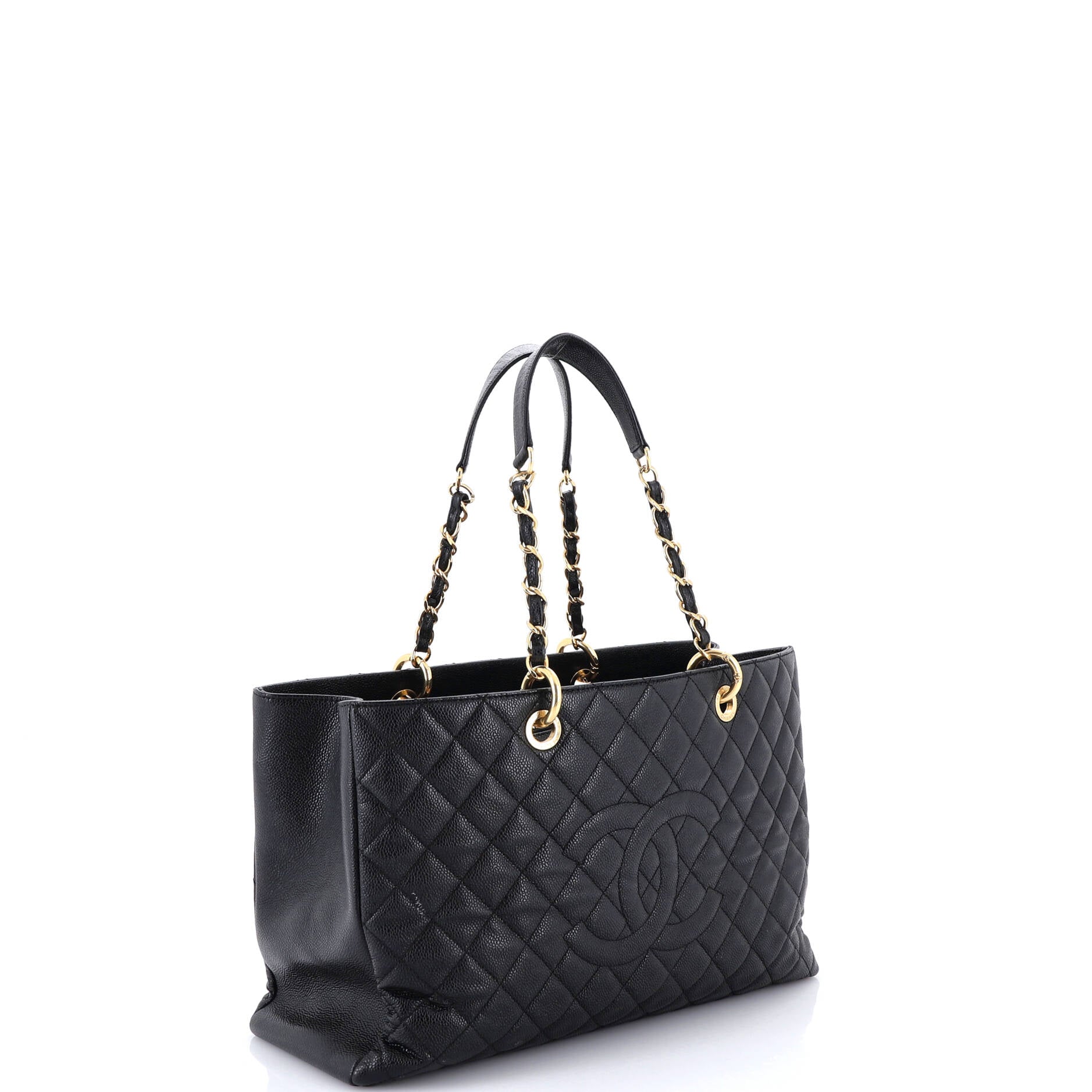 Grand Shopping Tote Quilted Caviar XL