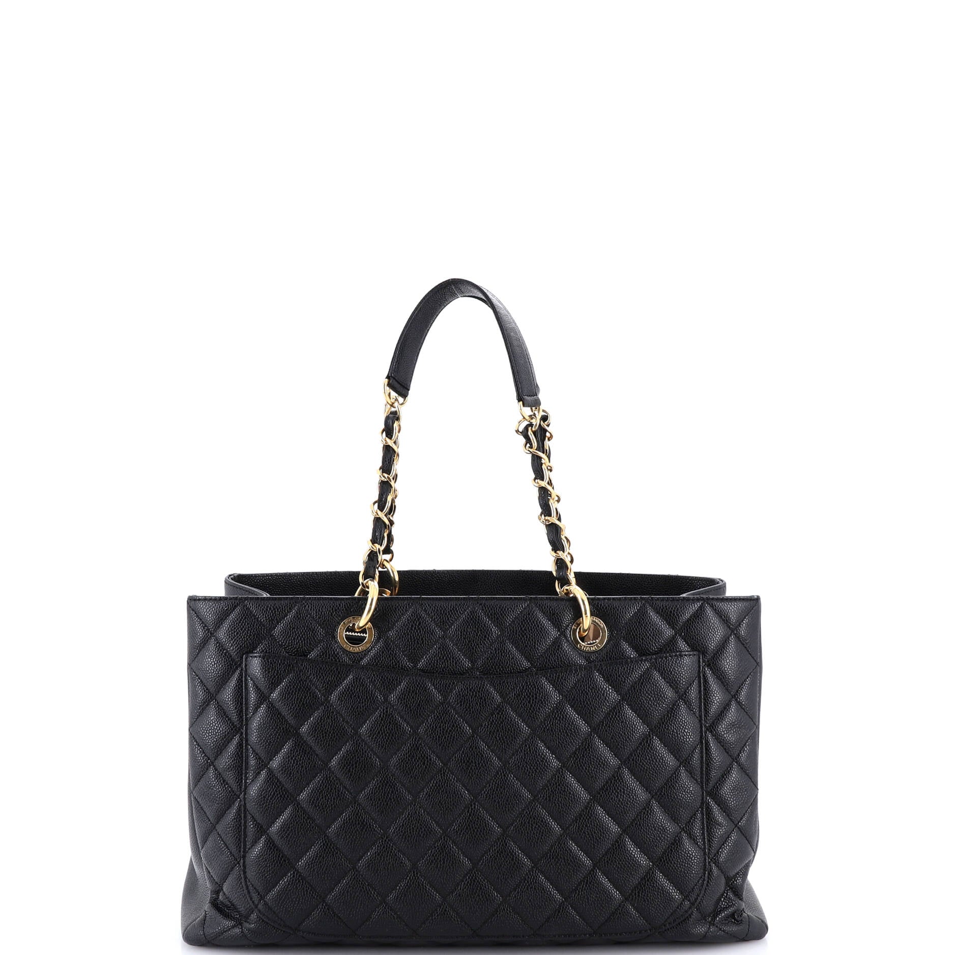Grand Shopping Tote Quilted Caviar XL