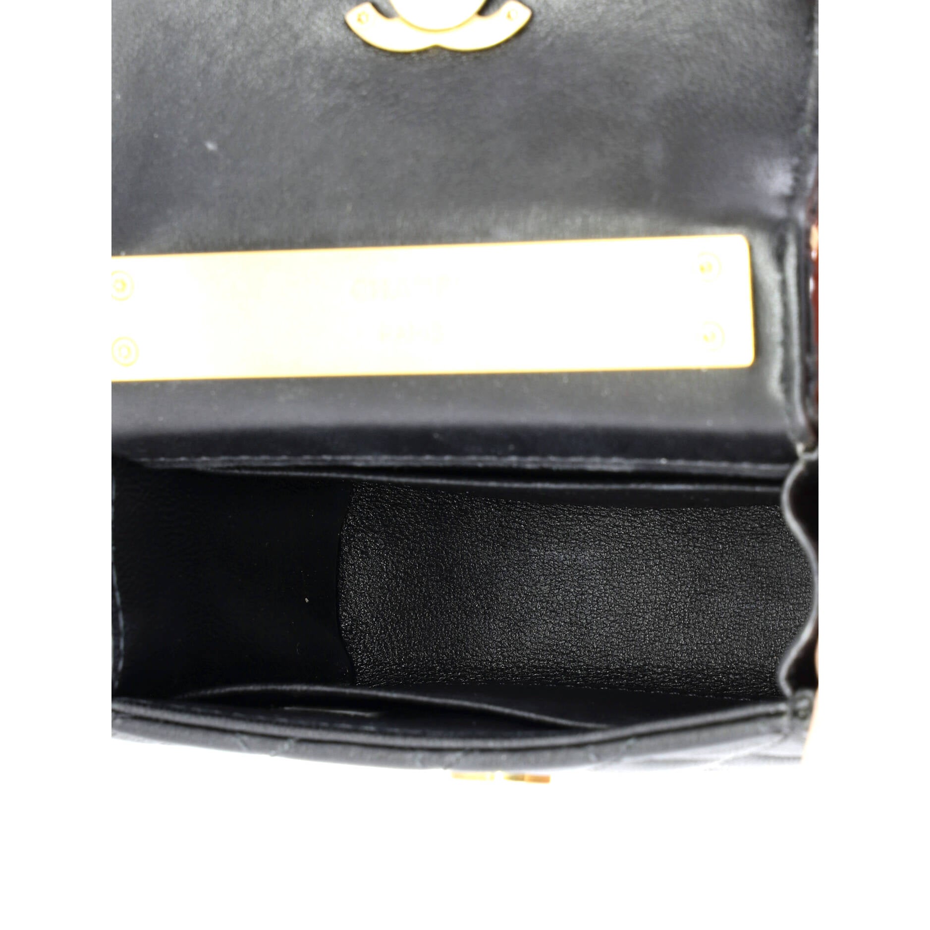 Coco Enamel Top Handle Flap Bag Quilted Lambskin Small