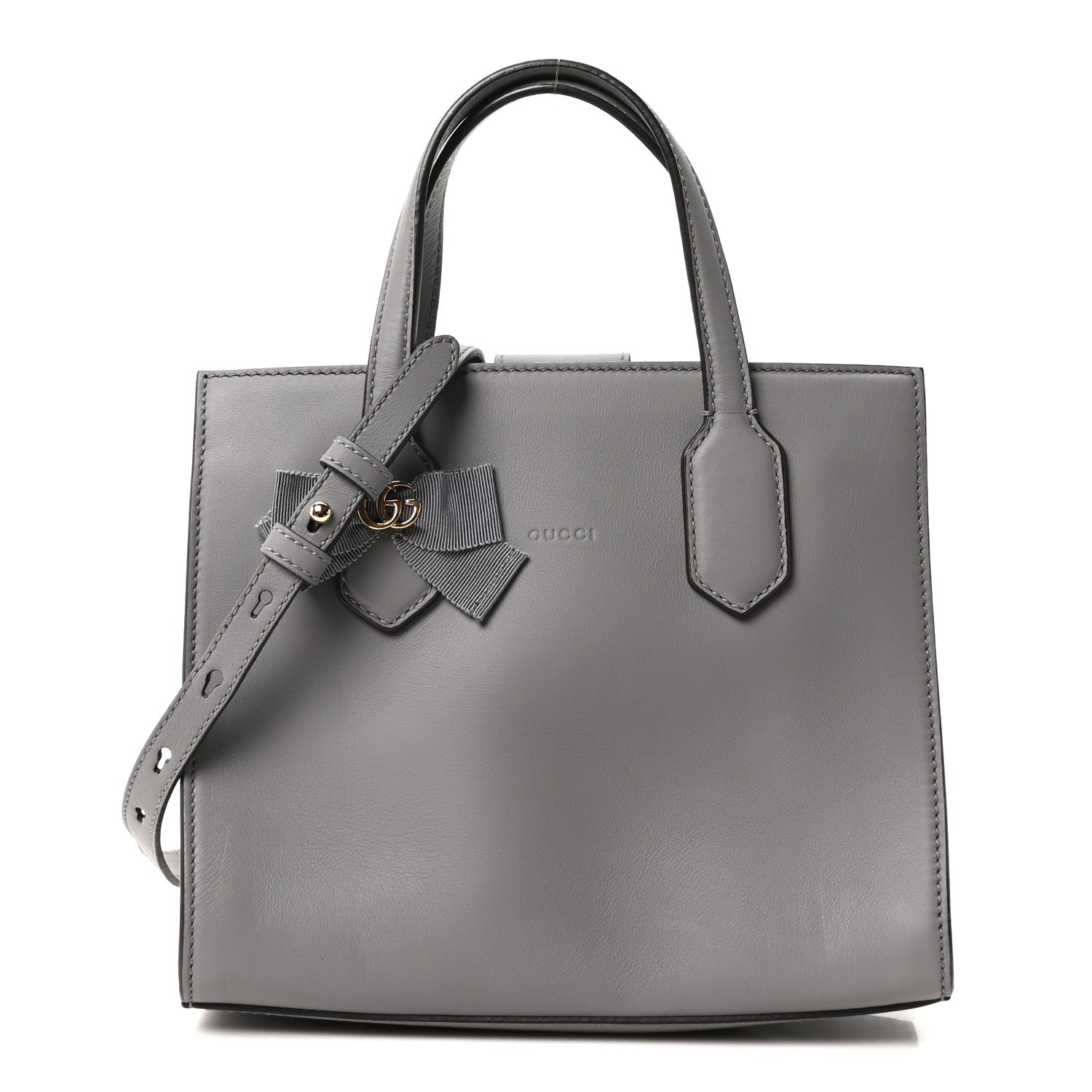 Calfskin Marmont Ribbon Top Handle Bag Deep Grey