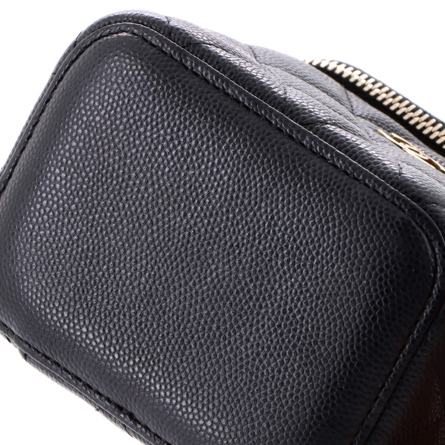 Classic Vanity Case with Chain Quilted Caviar Mini