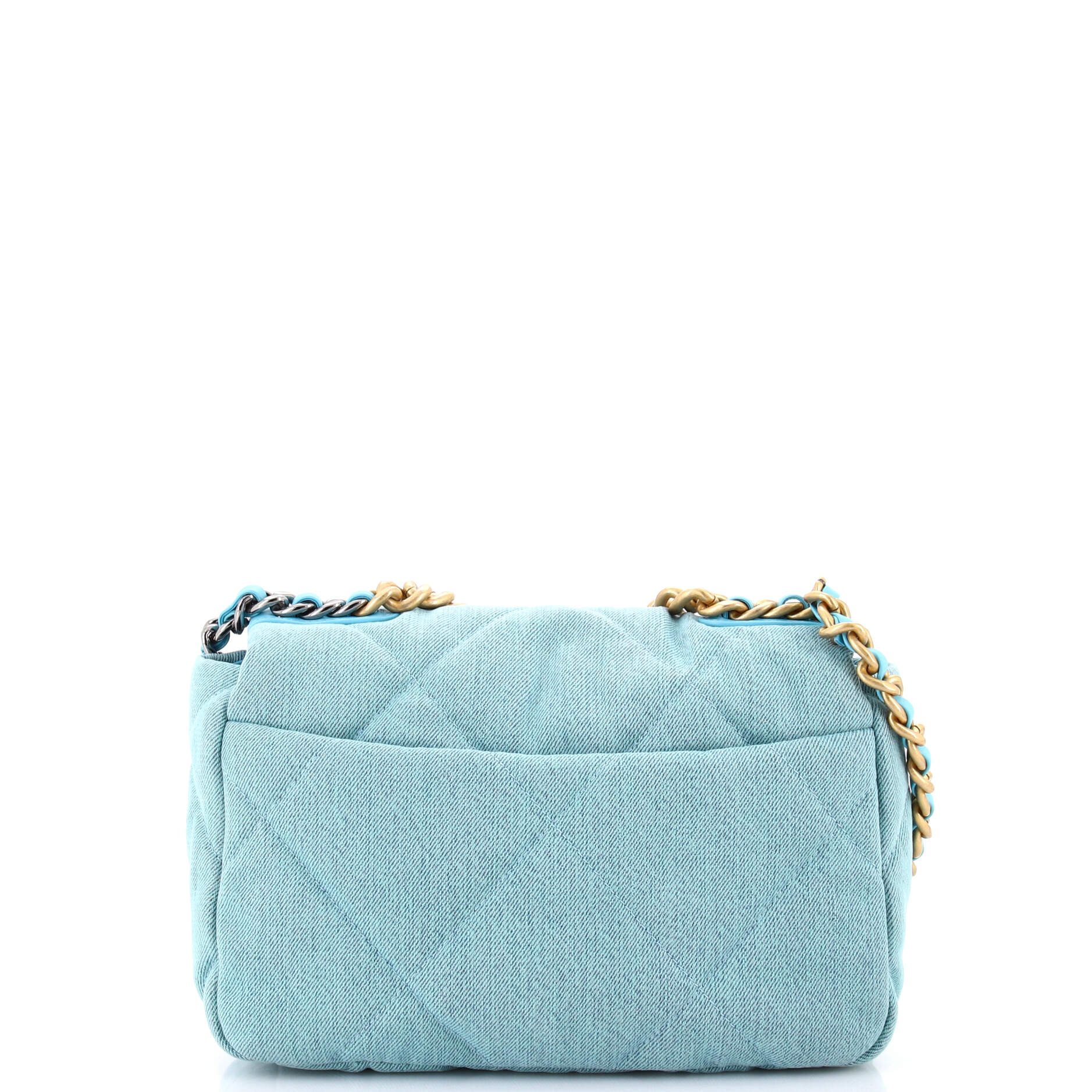 19 Flap Bag Quilted Denim Medium