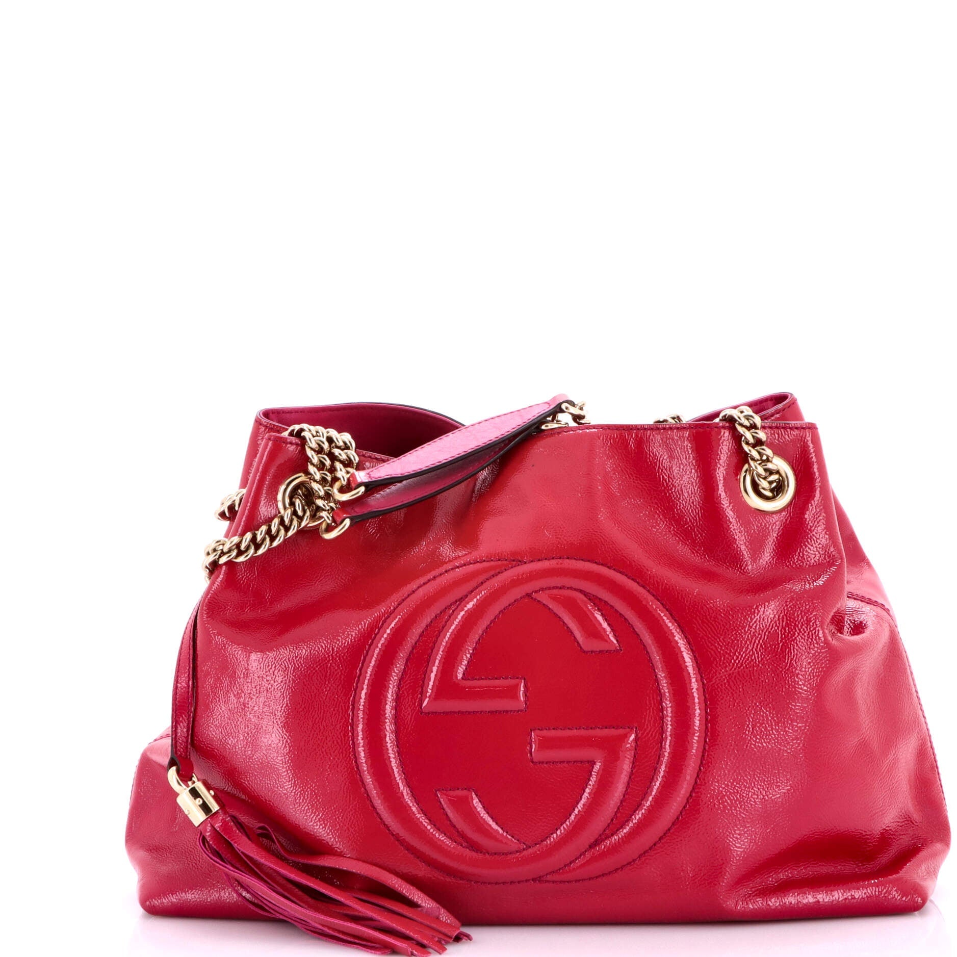 Soho Chain Strap Shoulder Bag Patent Medium