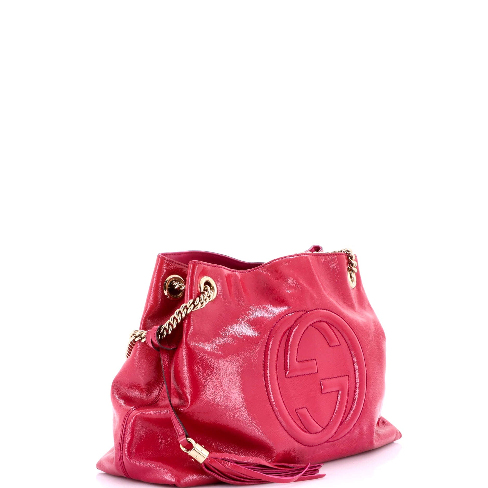 Soho Chain Strap Shoulder Bag Patent Medium