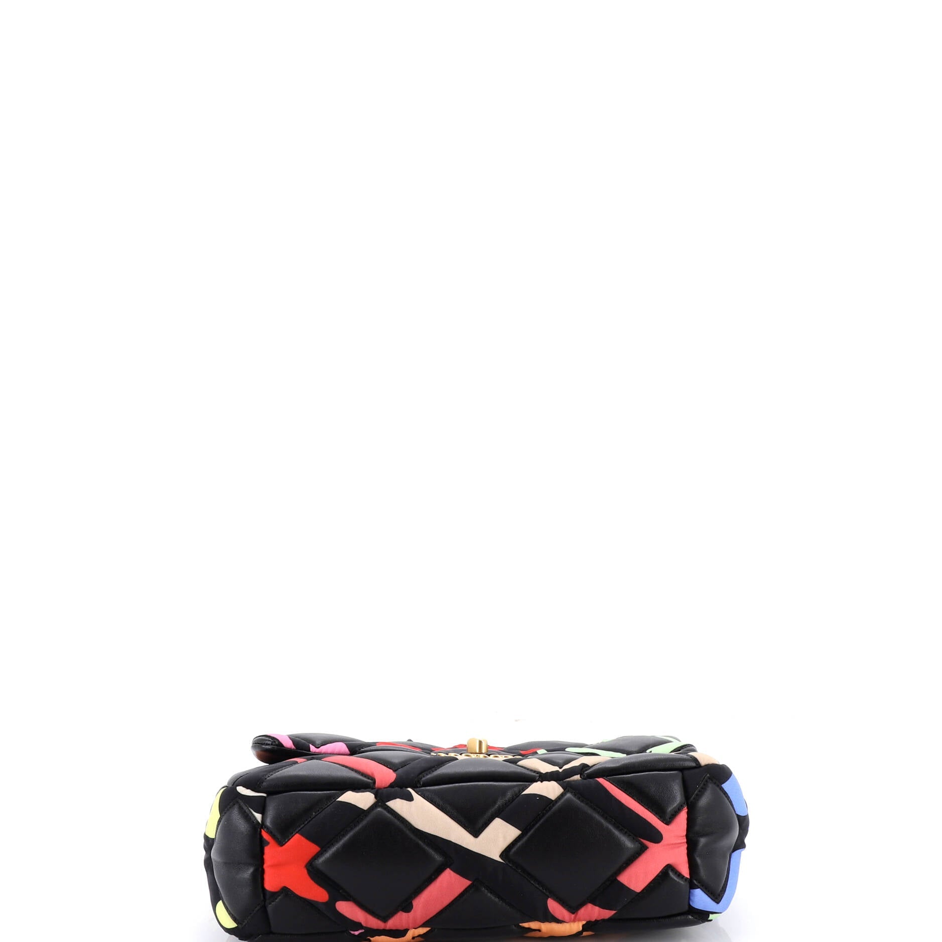 19 Flap Bag Quilted Lambskin and Printed Silk Medium