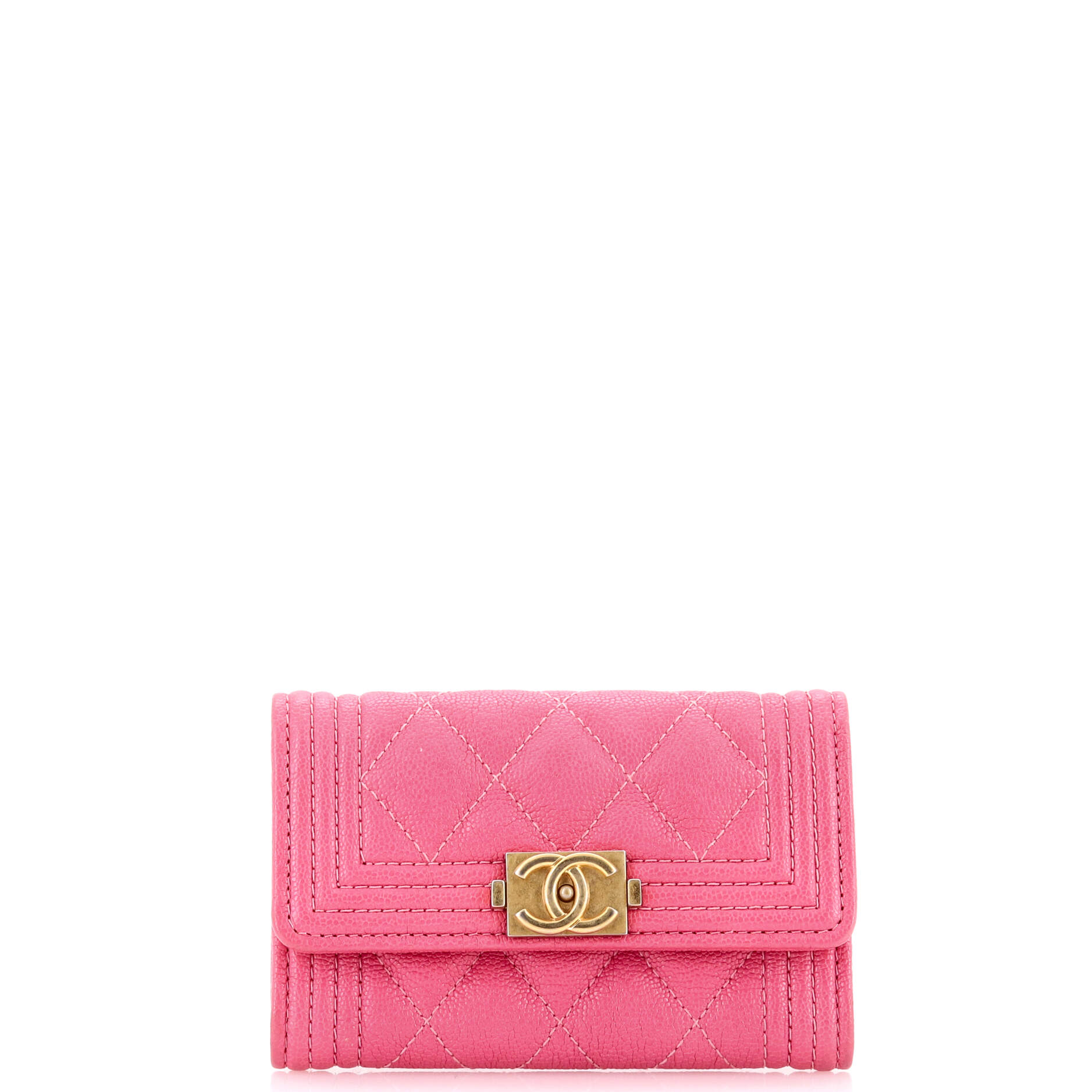Boy Flap Card Case Quilted Caviar