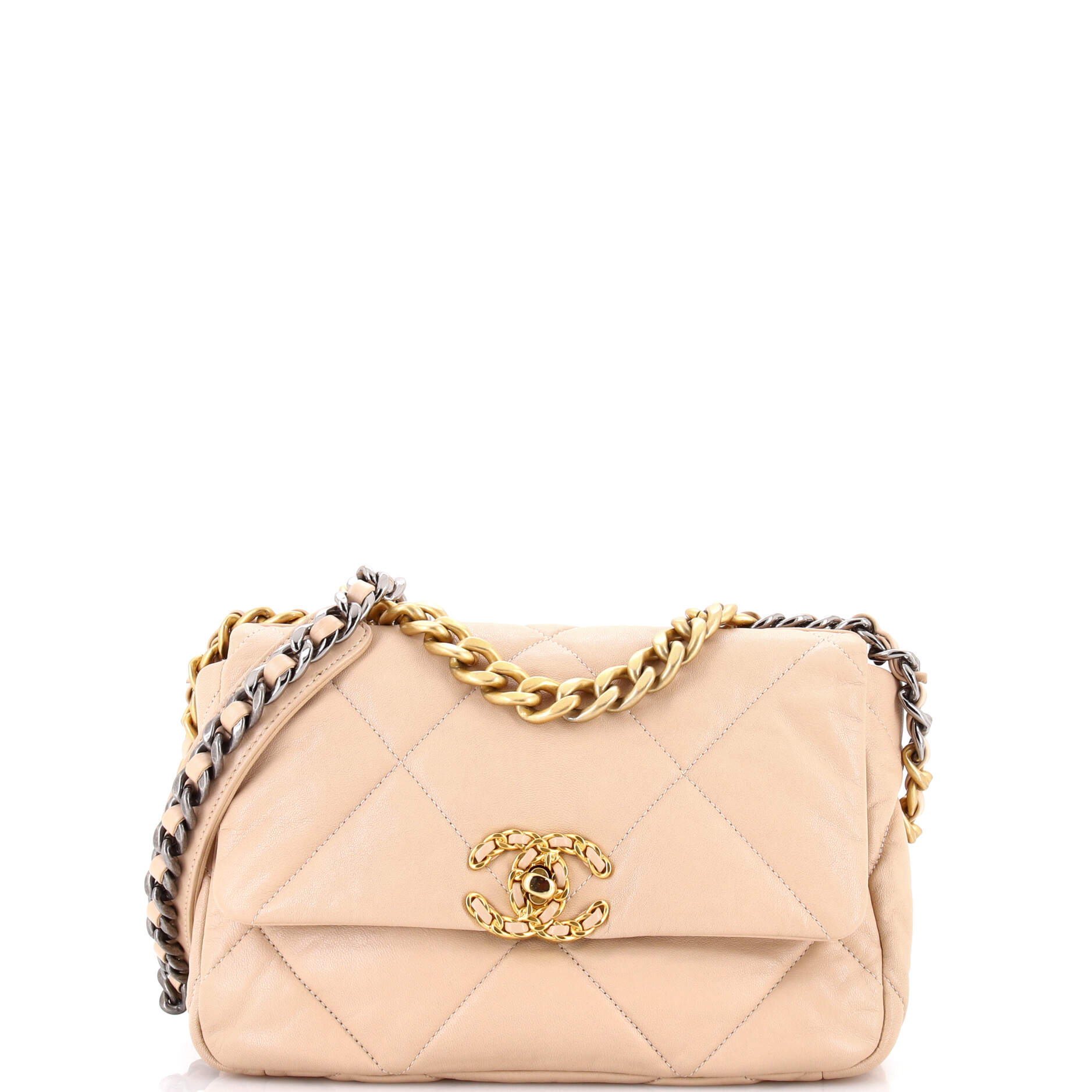 19 Flap Bag Quilted Leather Medium