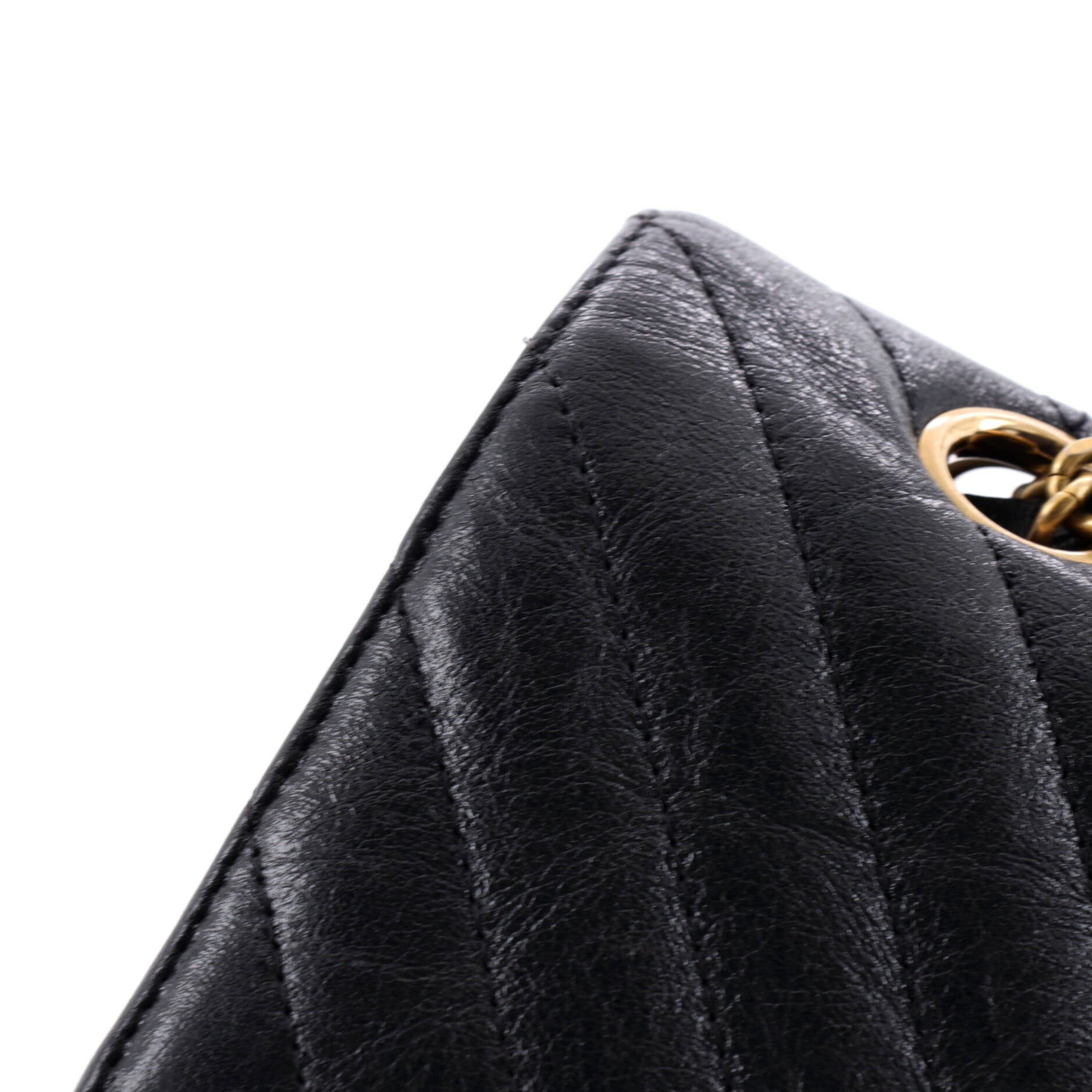Classic Double Flap Bag Chevron Iridescent Crumpled Calfskin Medium