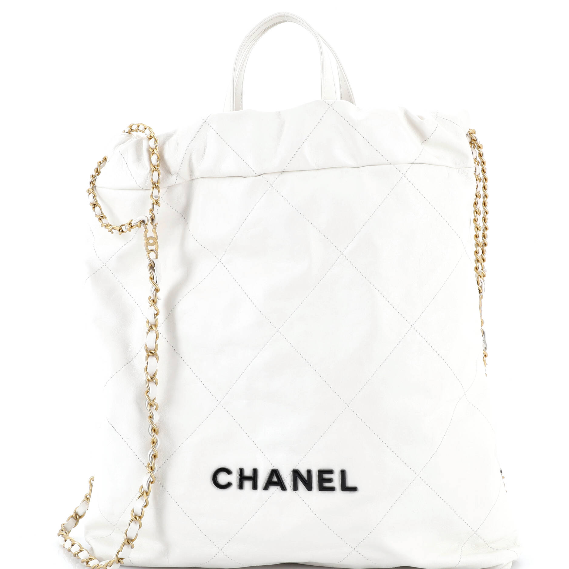 22 Chain Backpack Quilted Calfskin Large