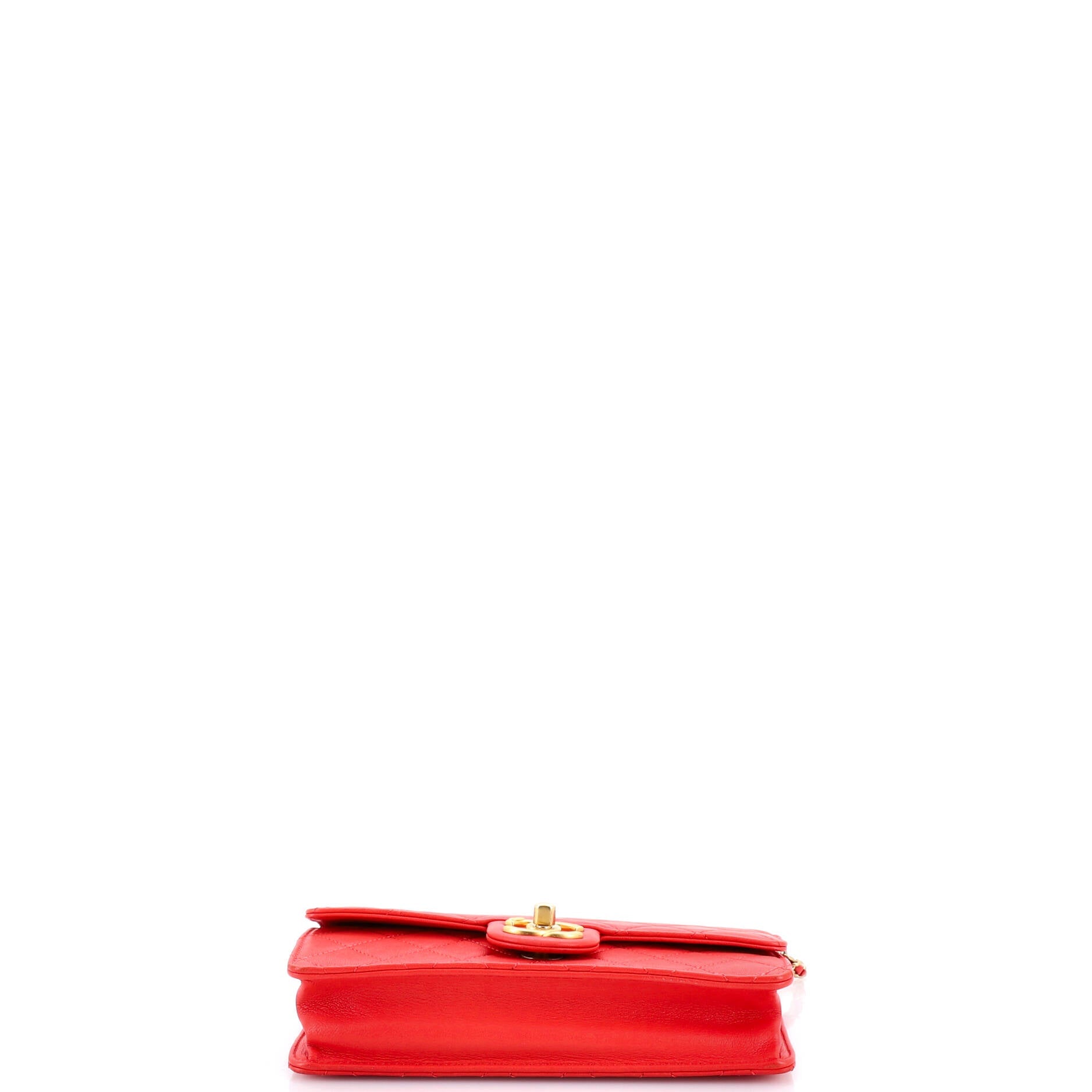 Pearl Chain Flap Bag Quilted Lambskin Medium