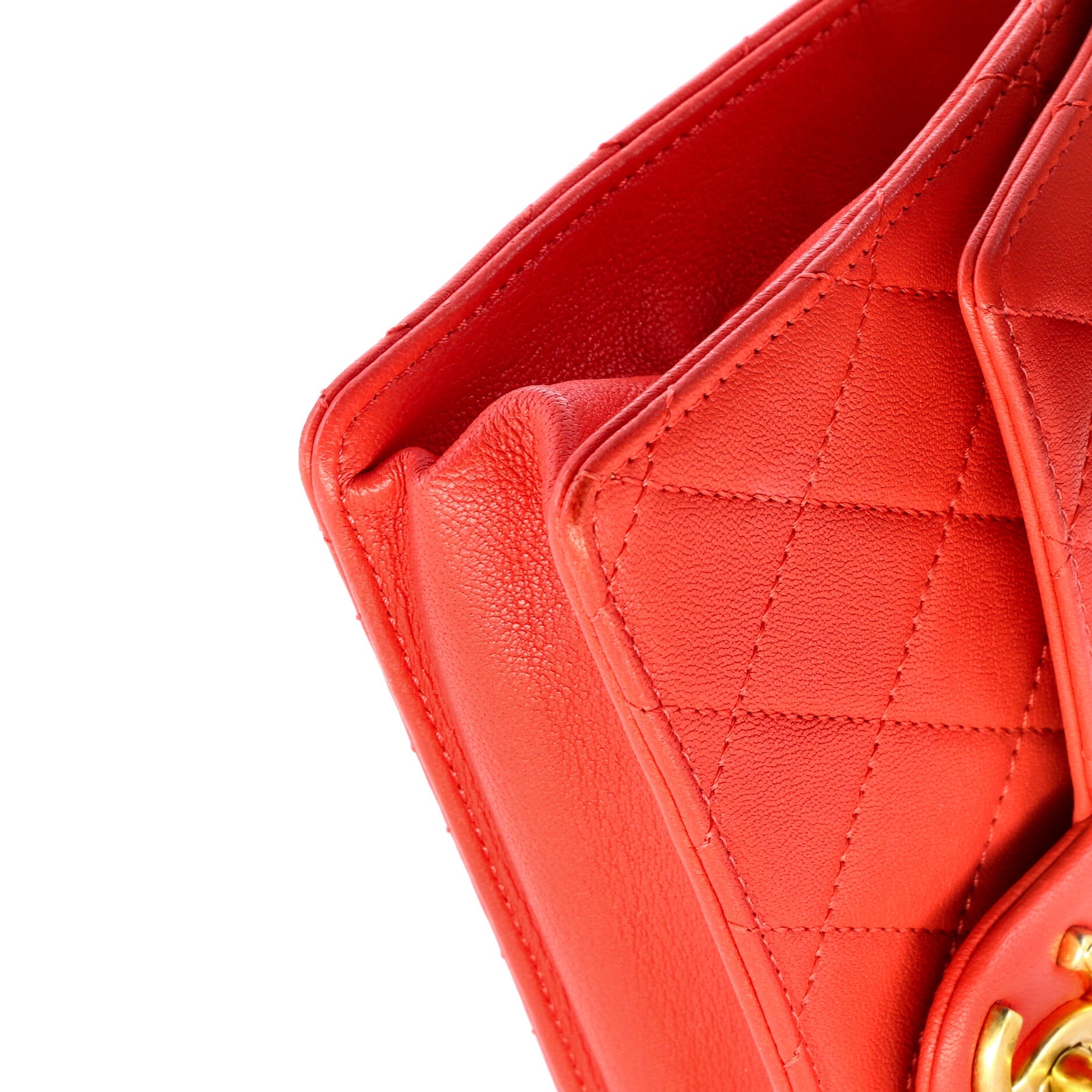 Pearl Chain Flap Bag Quilted Lambskin Medium