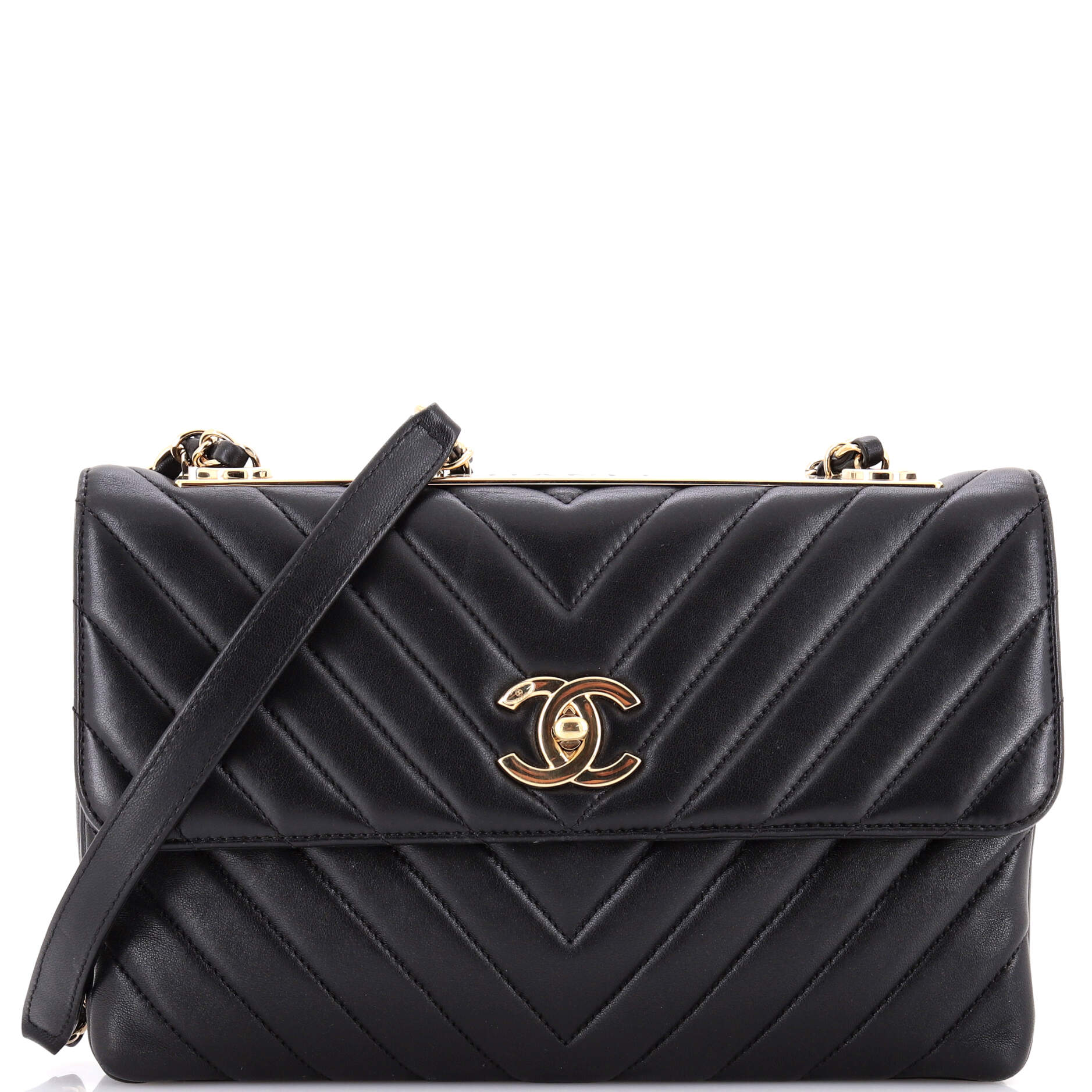 Trendy CC Flap Bag Chevron Lambskin Medium