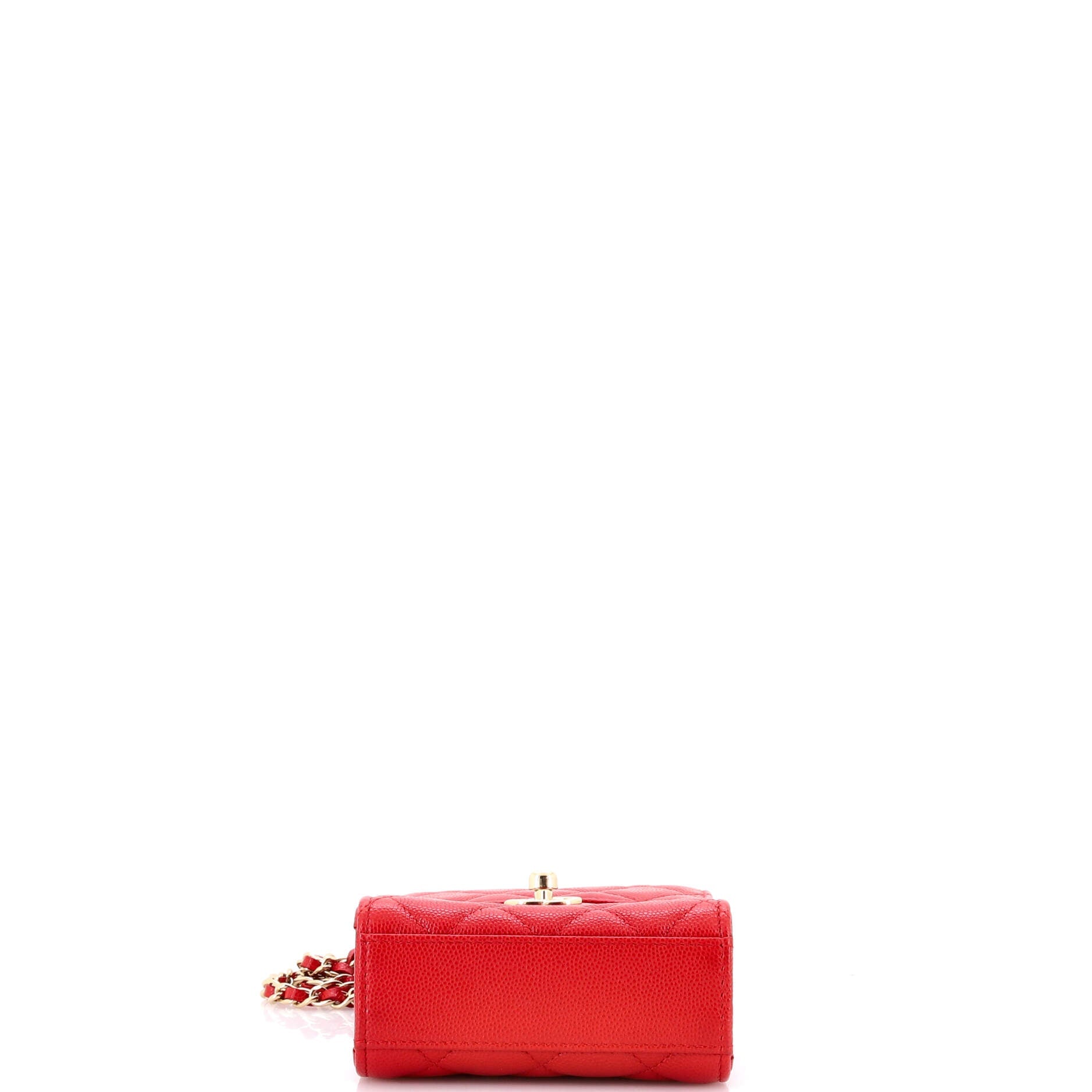 CC Flap Phone Holder Crossbody Bag Quilted Caviar