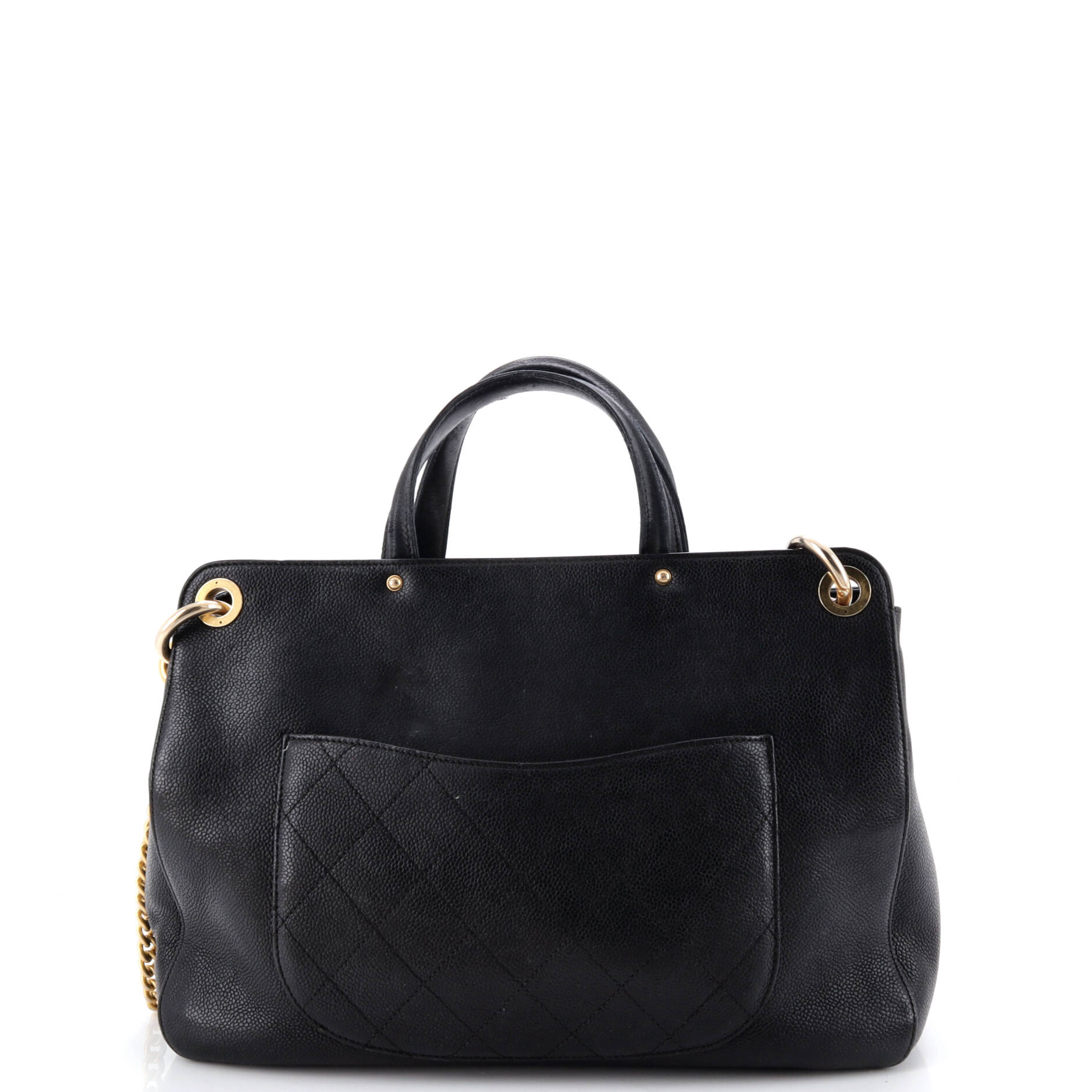CC Lock Shopping Tote Caviar Large