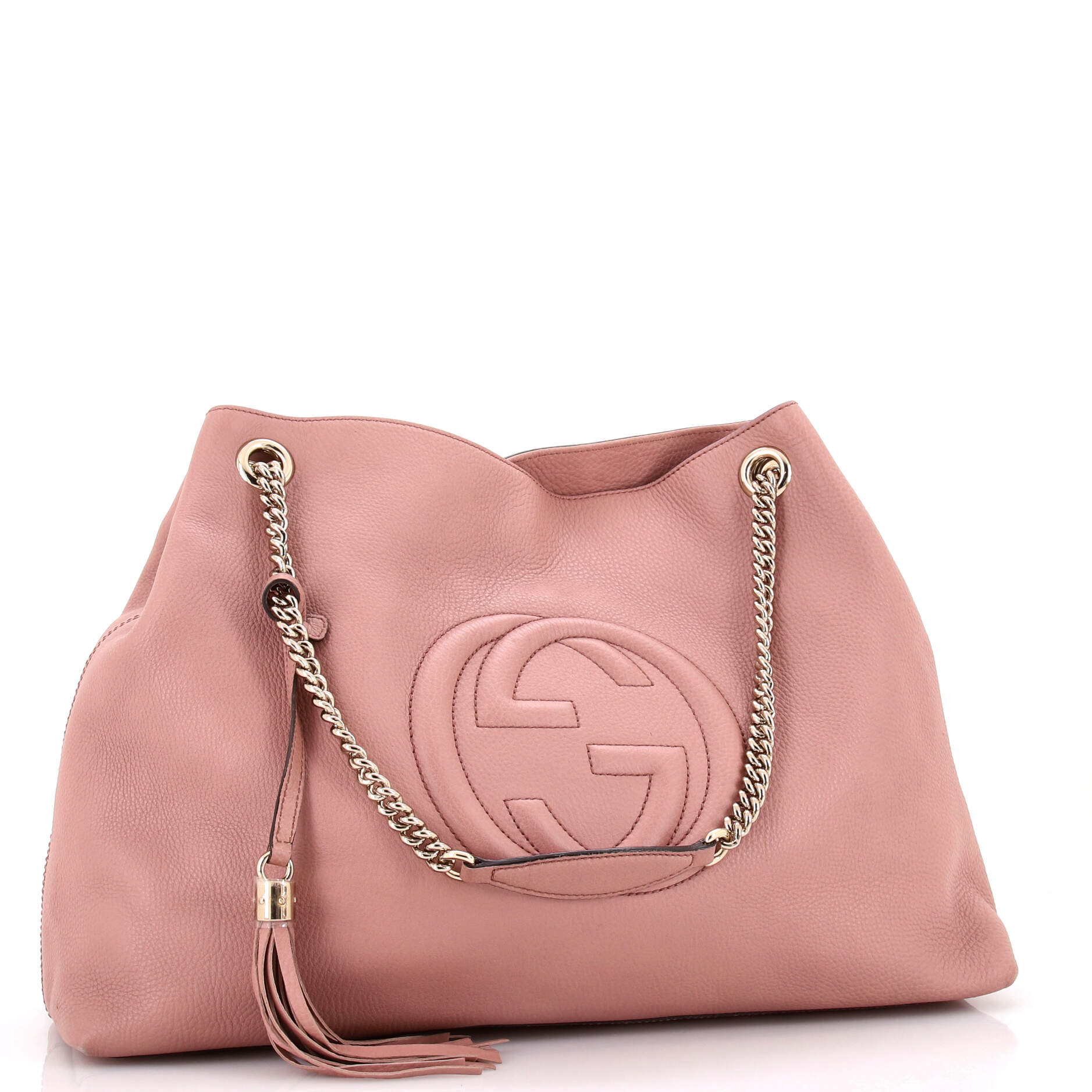 Soho Chain Strap Shoulder Bag Leather Large