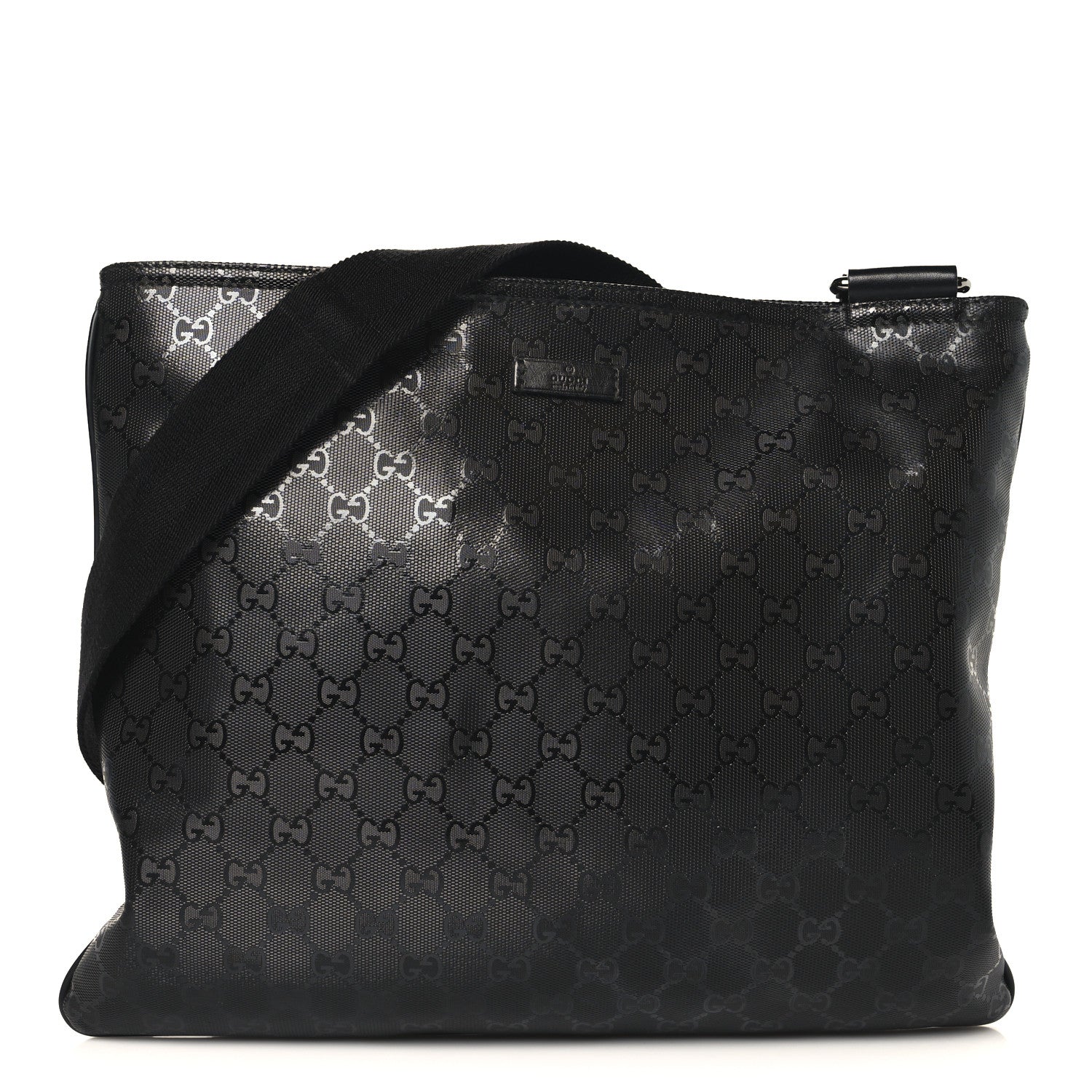 Imprime Monogram Medium Flat Messenger Bag Black