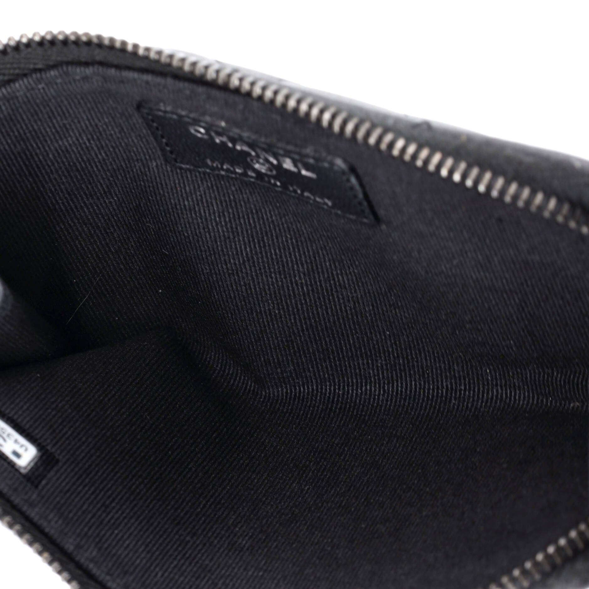 So Black Zip Around Card Holder Quilted Lambskin