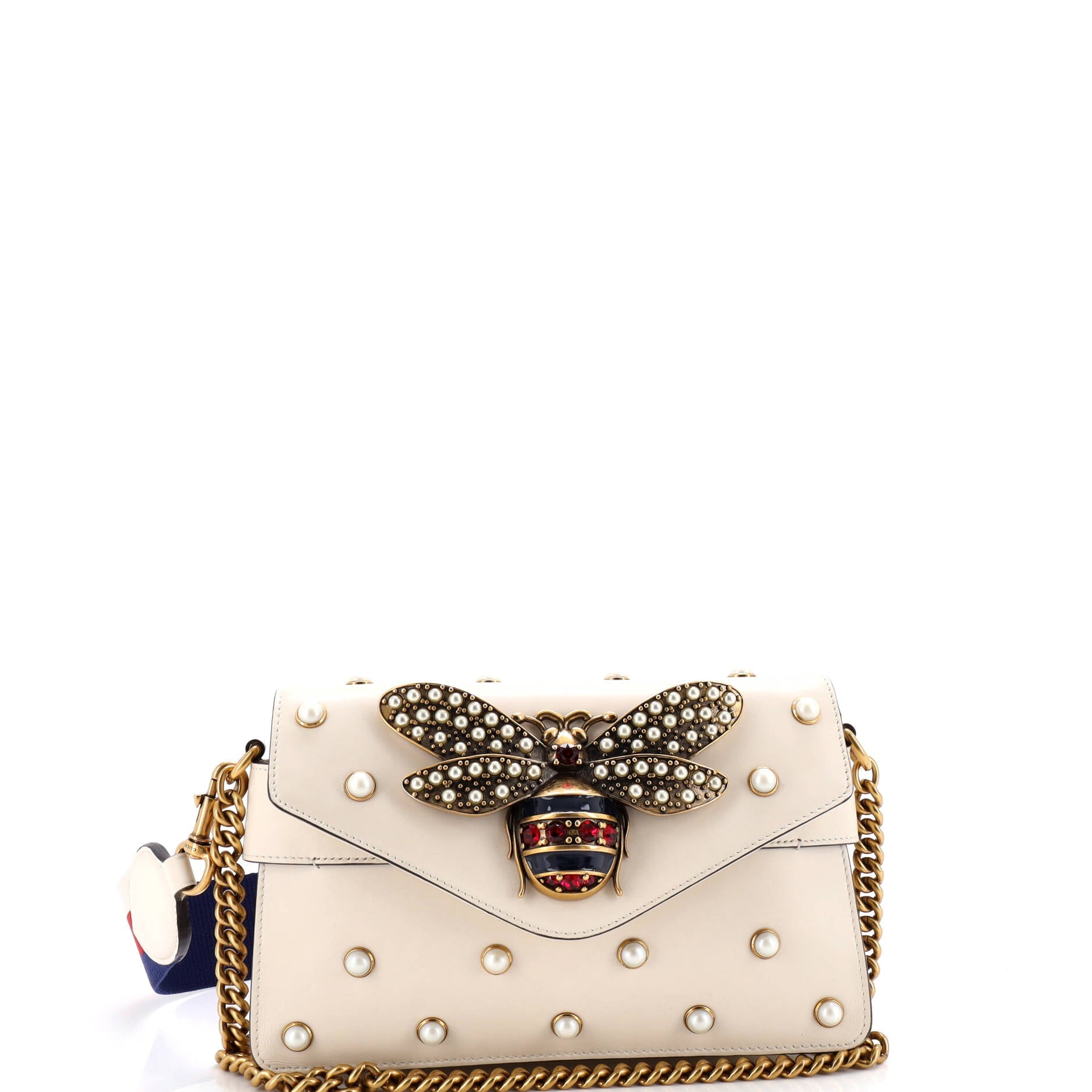 Broadway Pearly Bee Shoulder Bag Embellished Leather Mini