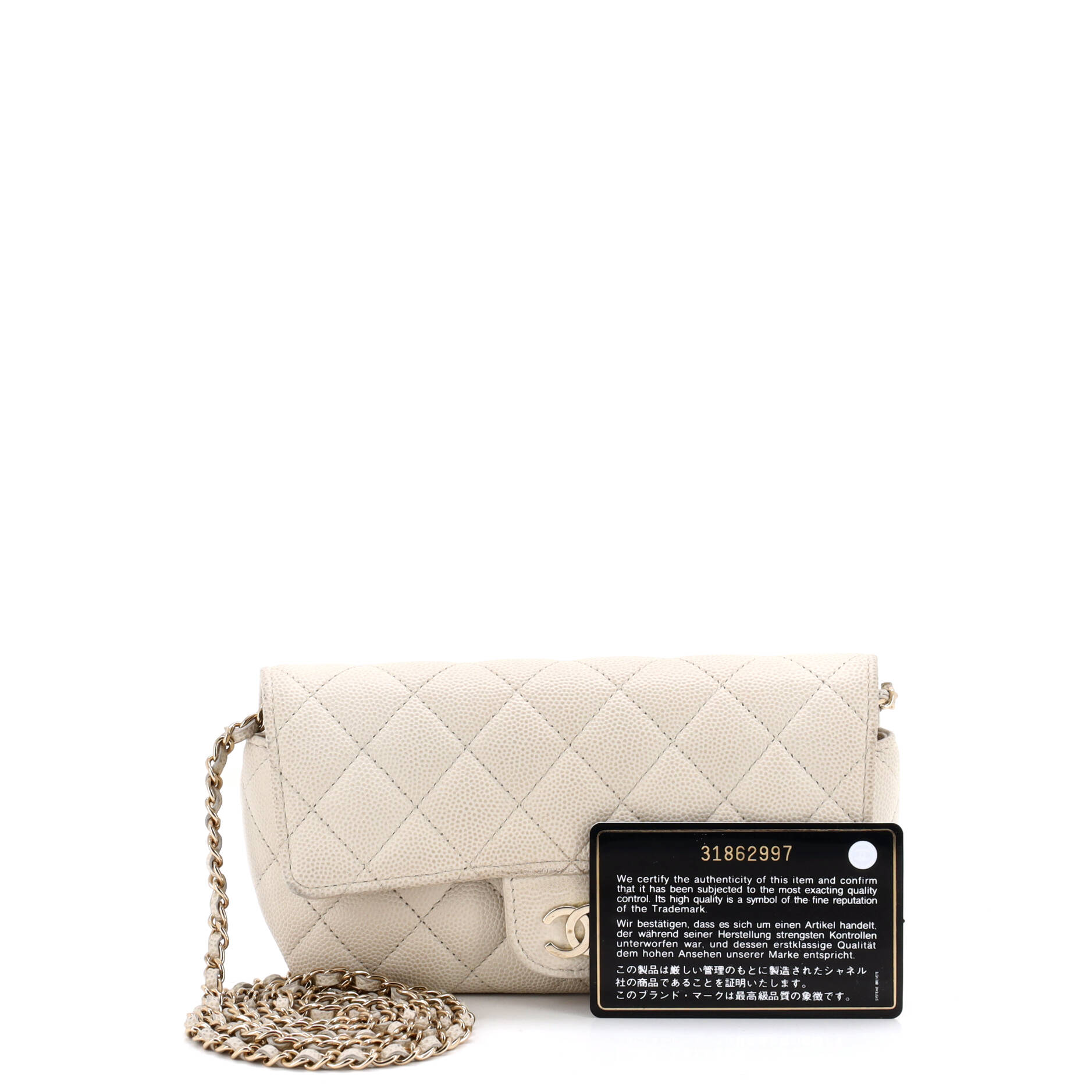 Classic Sunglasses Case with Chain Quilted Caviar