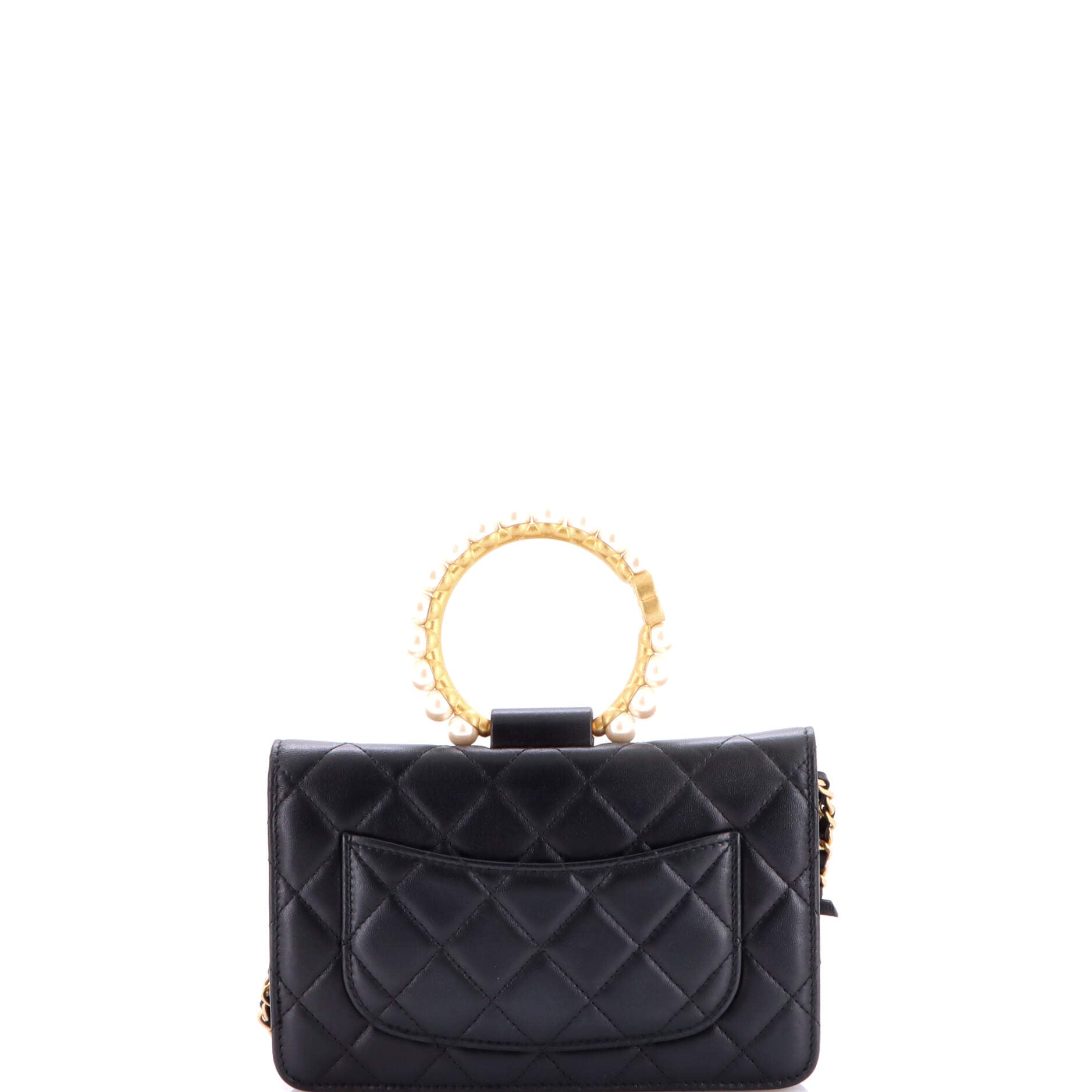 Pearl Crown Wallet on Chain Quilted Lambskin