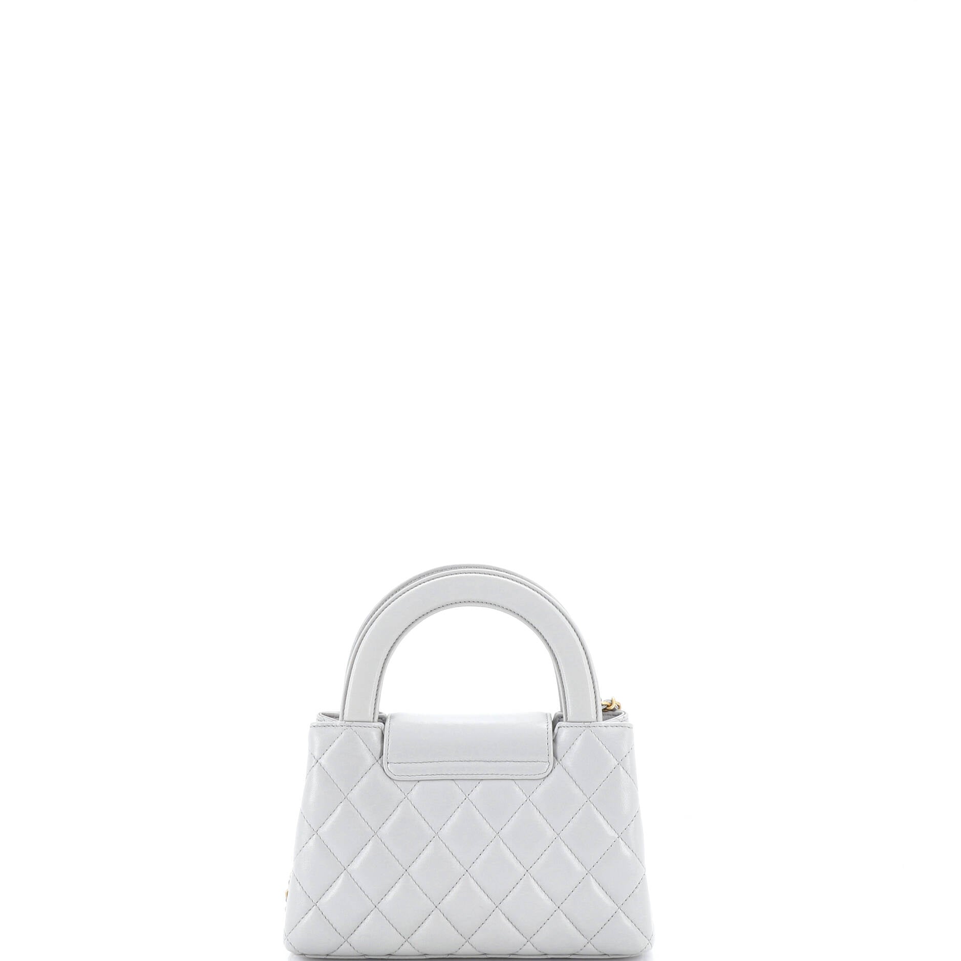 Kelly Top Handle Shopping Bag Quilted Shiny Aged Calfskin Mini