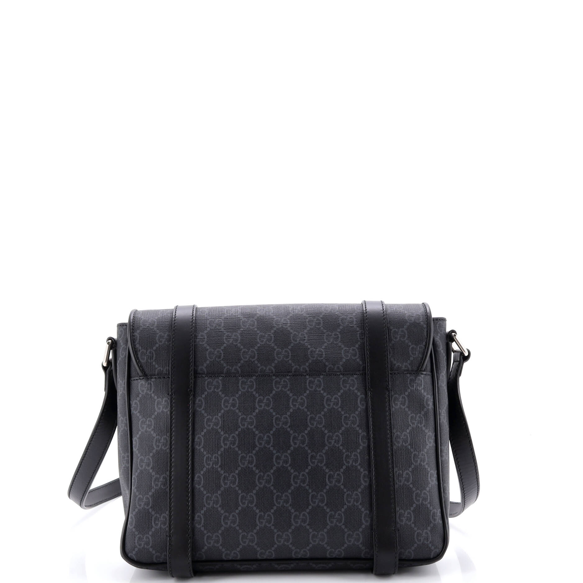 Interlocking G Patch Messenger Bag GG Coated Canvas with Leather Medium