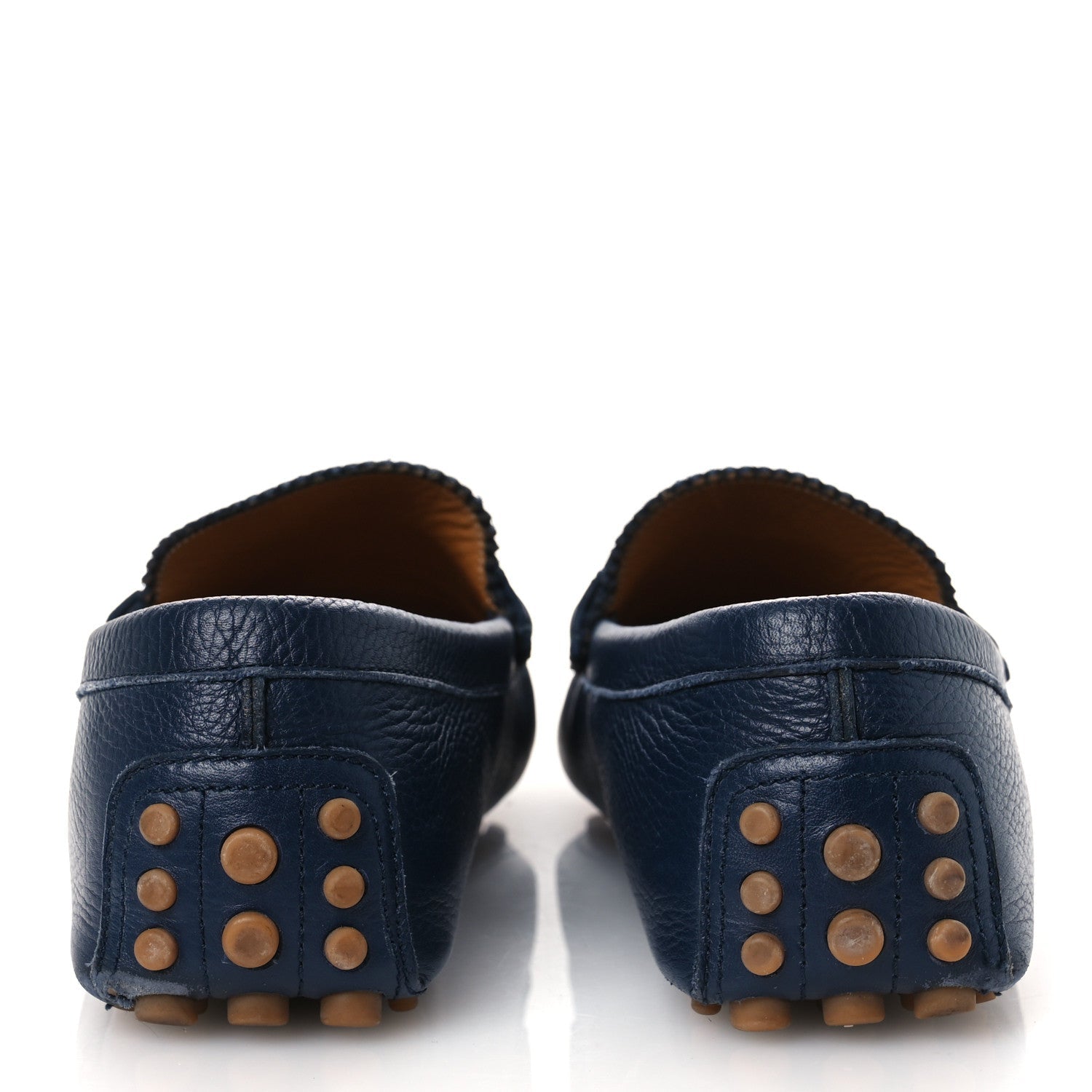 Road Calfskin Web Mens Horsebit Driver Loafers 9 Maritime