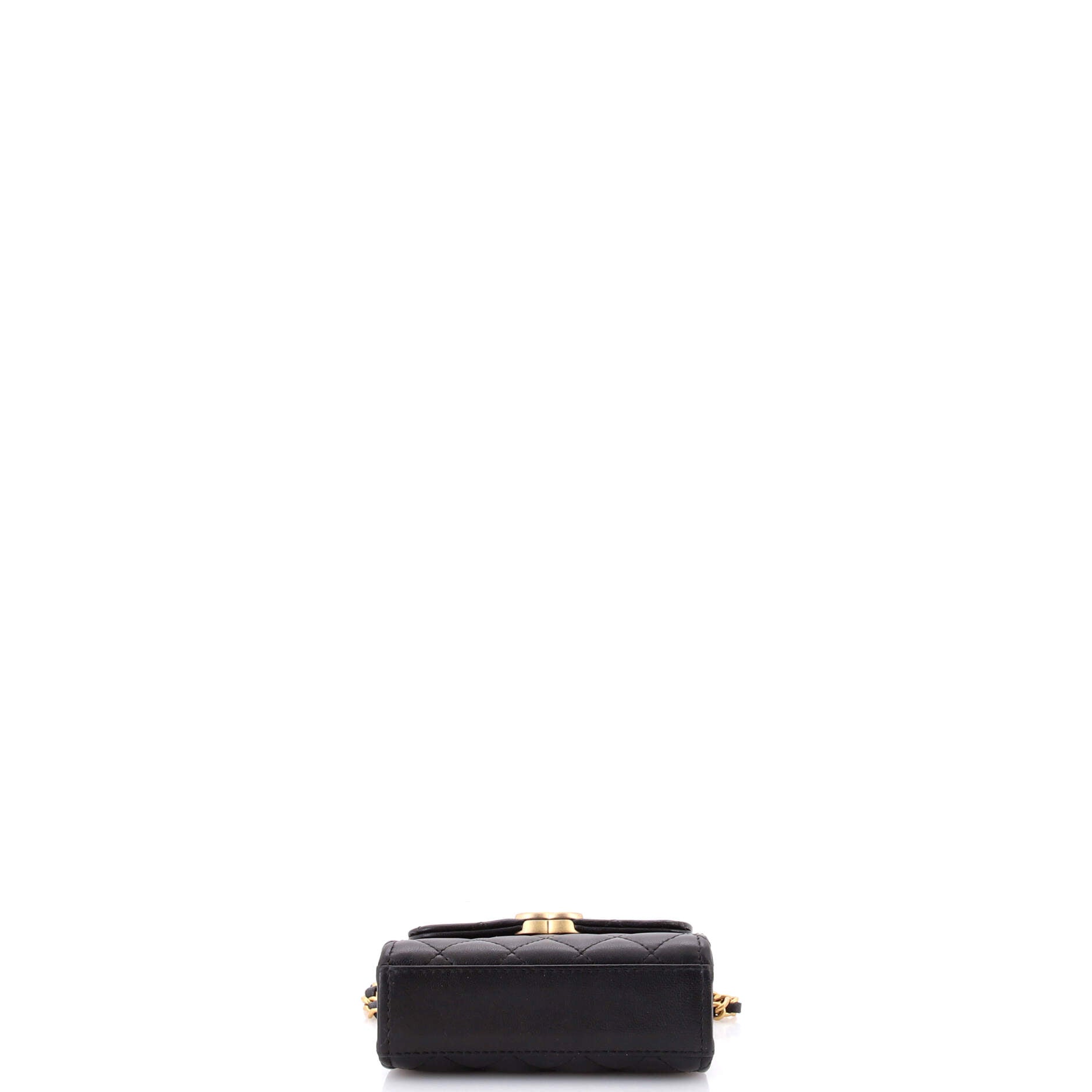 Coco Enamel Top Handle Flap Bag Quilted Lambskin Small